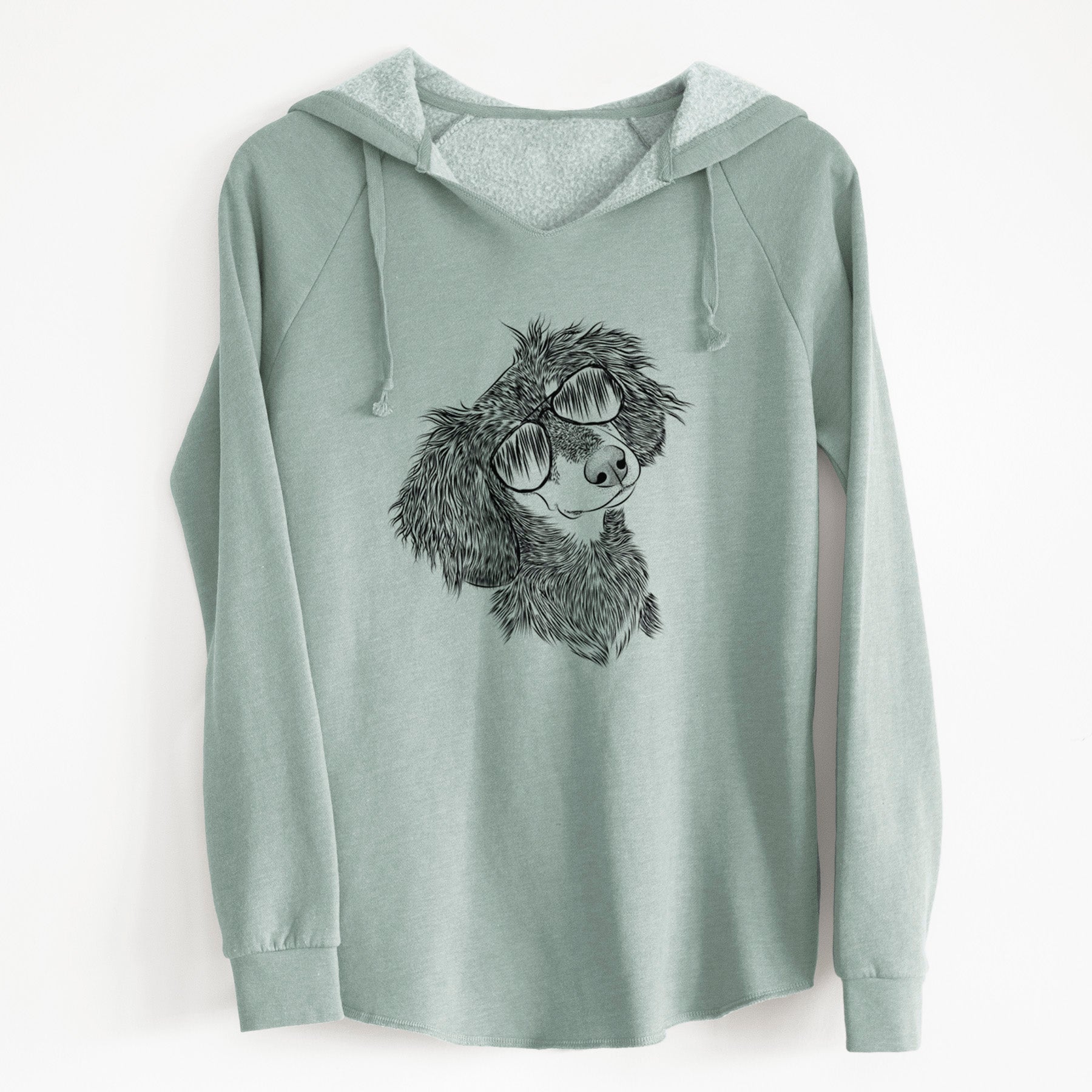 Aviator Bailey the Long Haired Dachshund - Cali Wave Hooded Sweatshirt