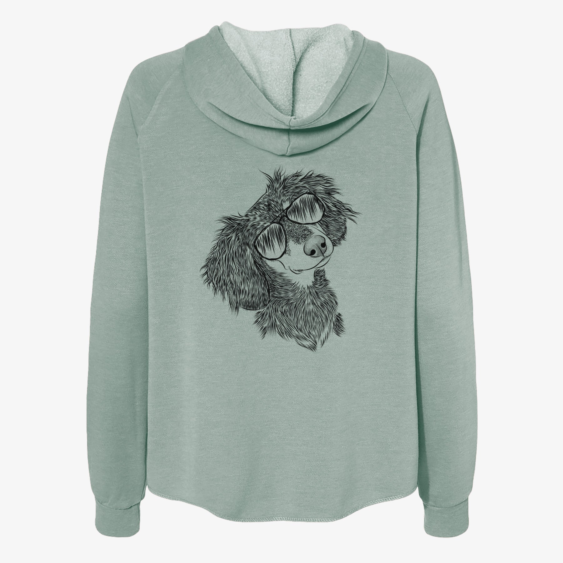 Bailey the Long Haired Dachshund - Women's Cali Wave Zip-Up Sweatshirt