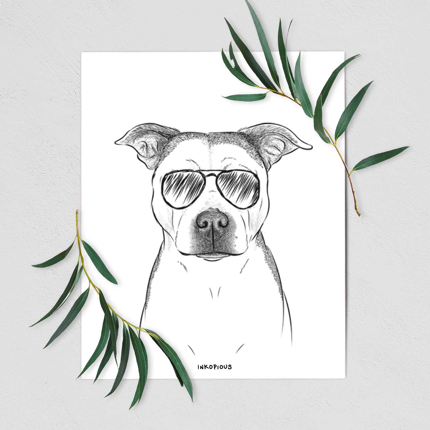 Bailey the Pitbull Art Print