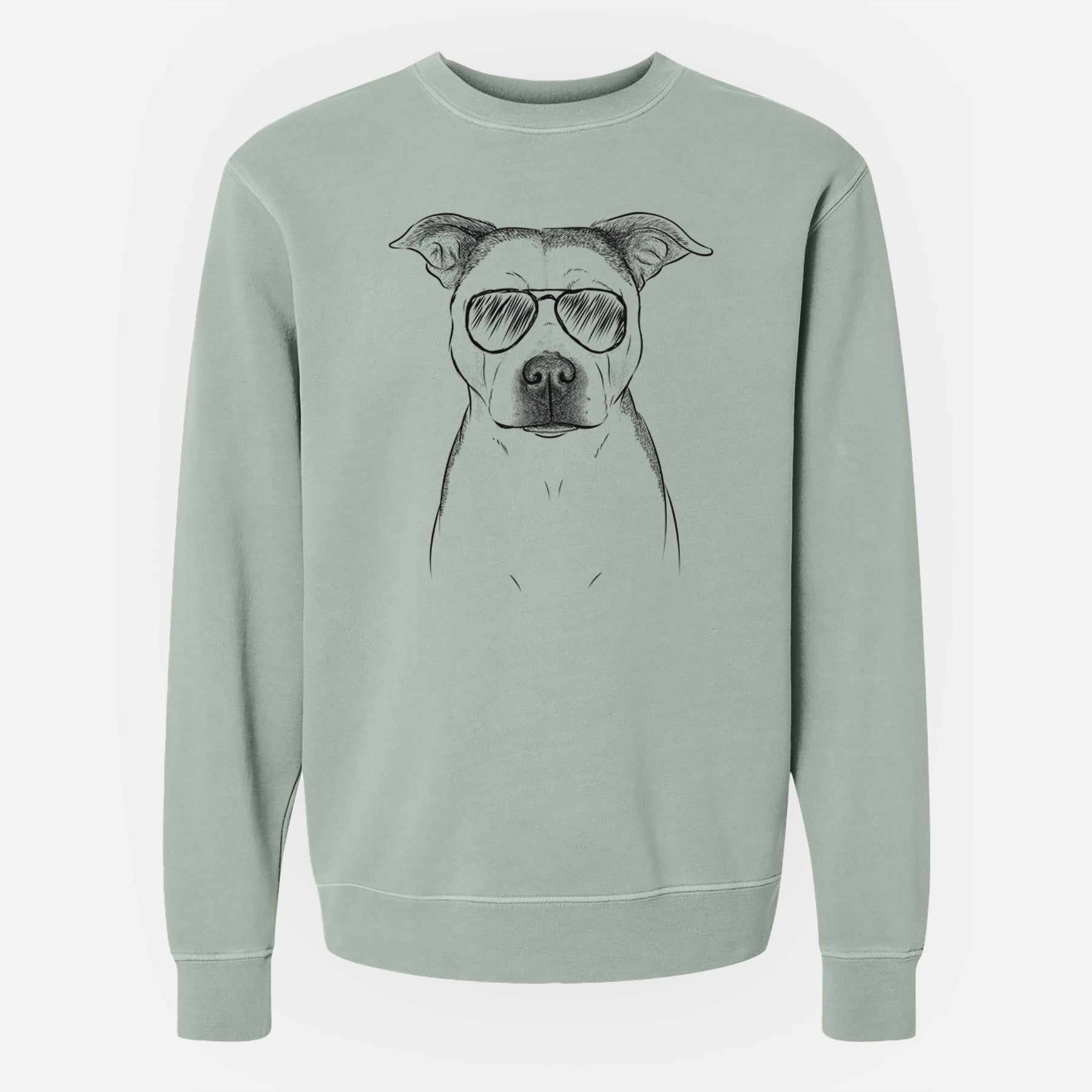 Aviator Bailey the Pitbull - Unisex Pigment Dyed Crew Sweatshirt