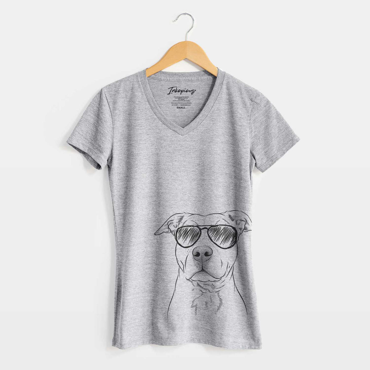 Aviator Bailey the American Staffordshire Terrier - Women's V-neck Shirt