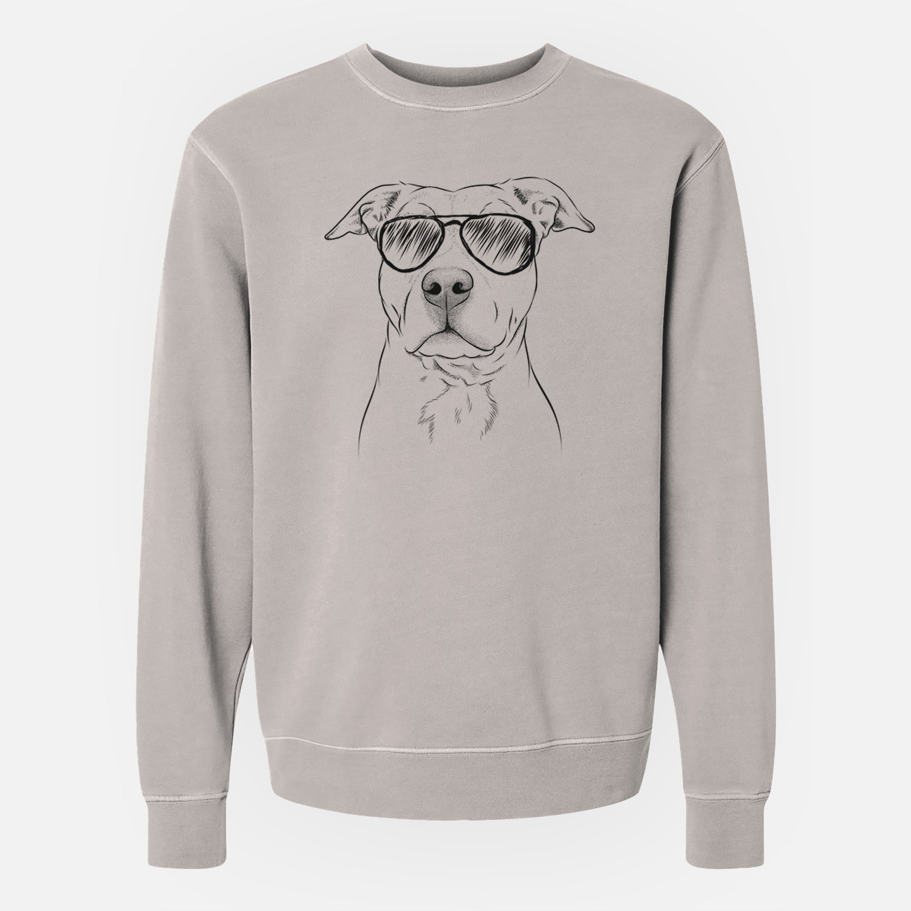 Aviator Bailey the American Staffordshire Terrier - Unisex Pigment Dyed Crew Sweatshirt