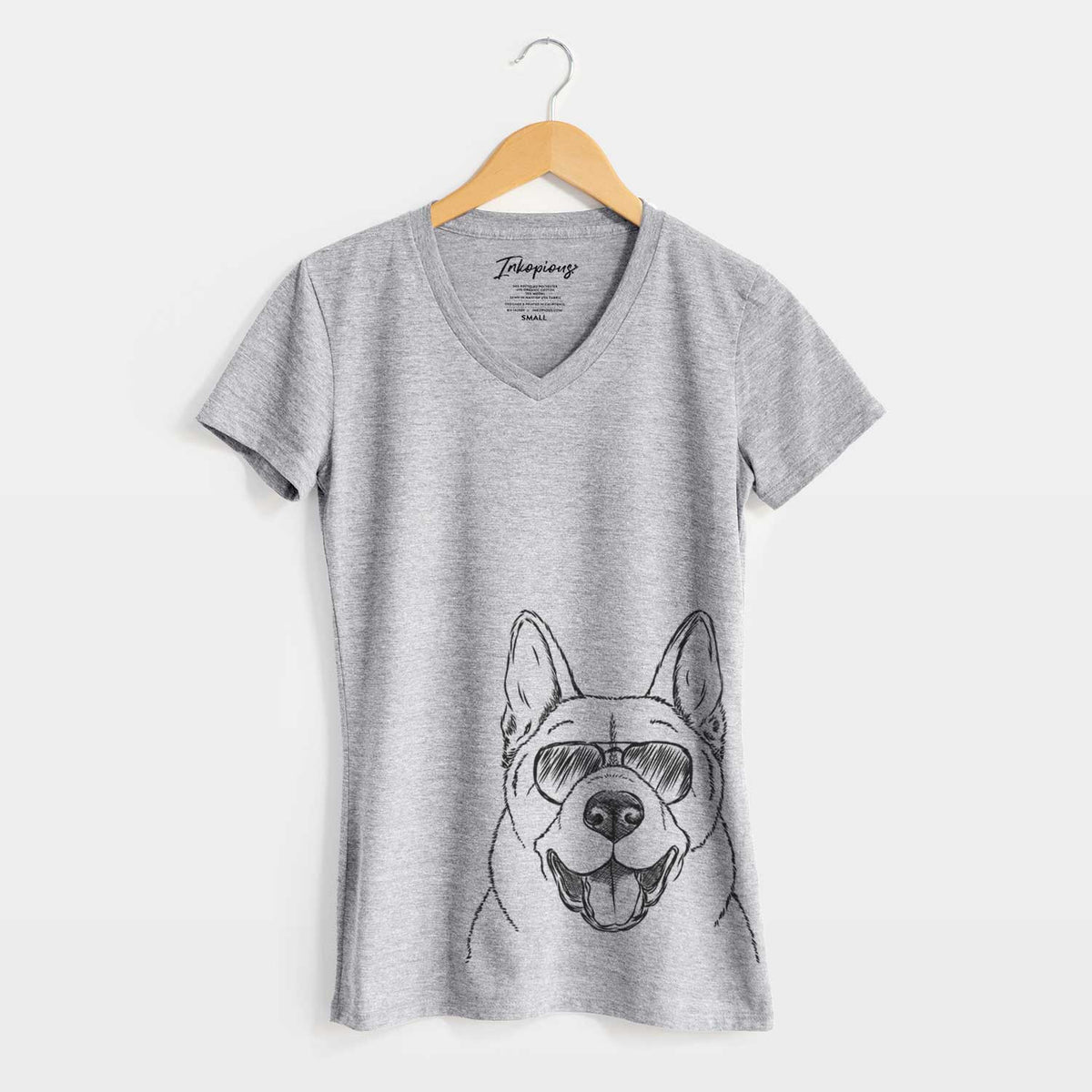 Aviator Baku the Akita - Women's V-neck Shirt