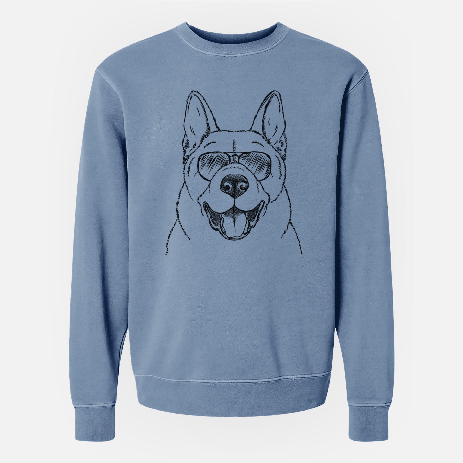 Aviator Baku the Akita - Unisex Pigment Dyed Crew Sweatshirt