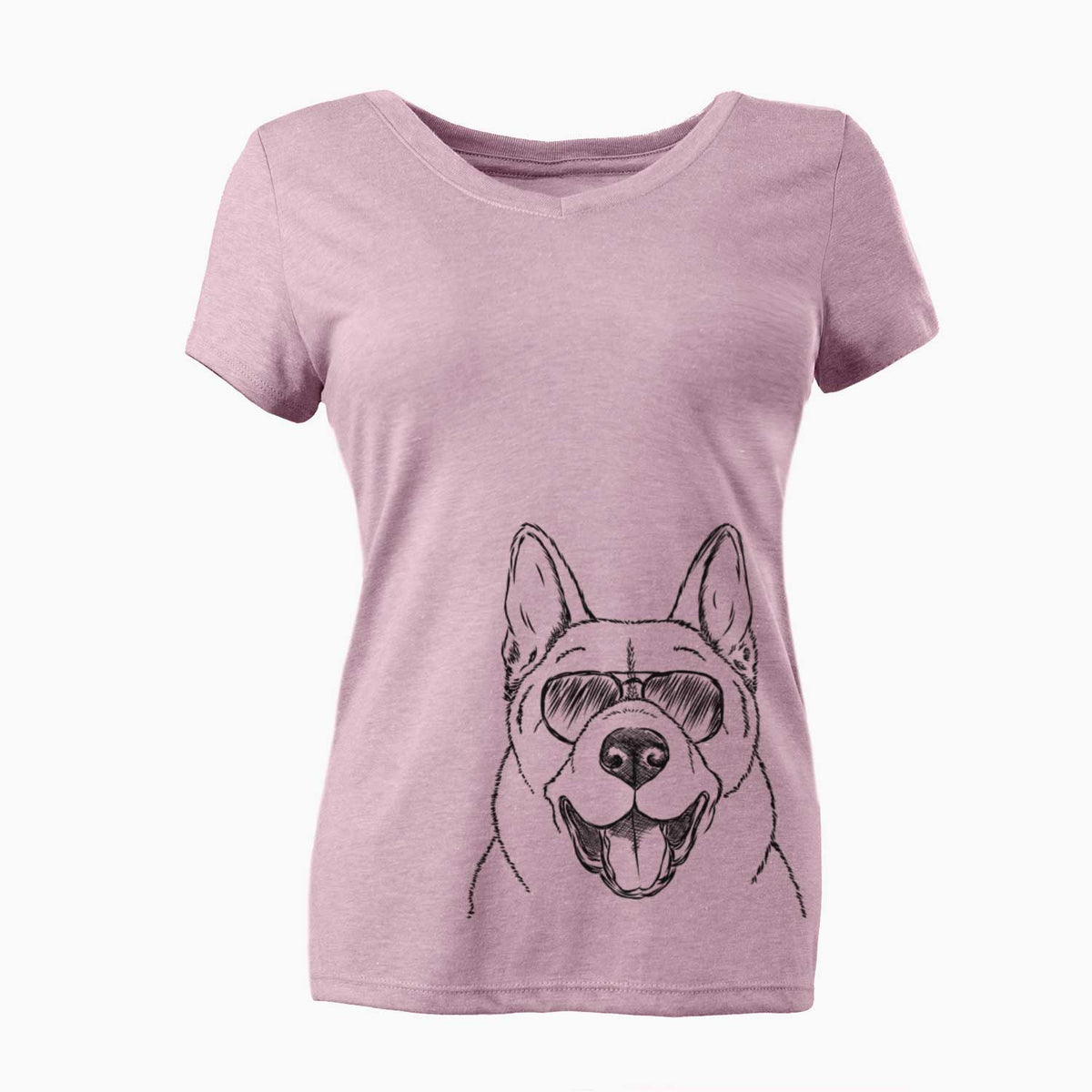 Aviator Baku the Akita - Women's V-neck Shirt