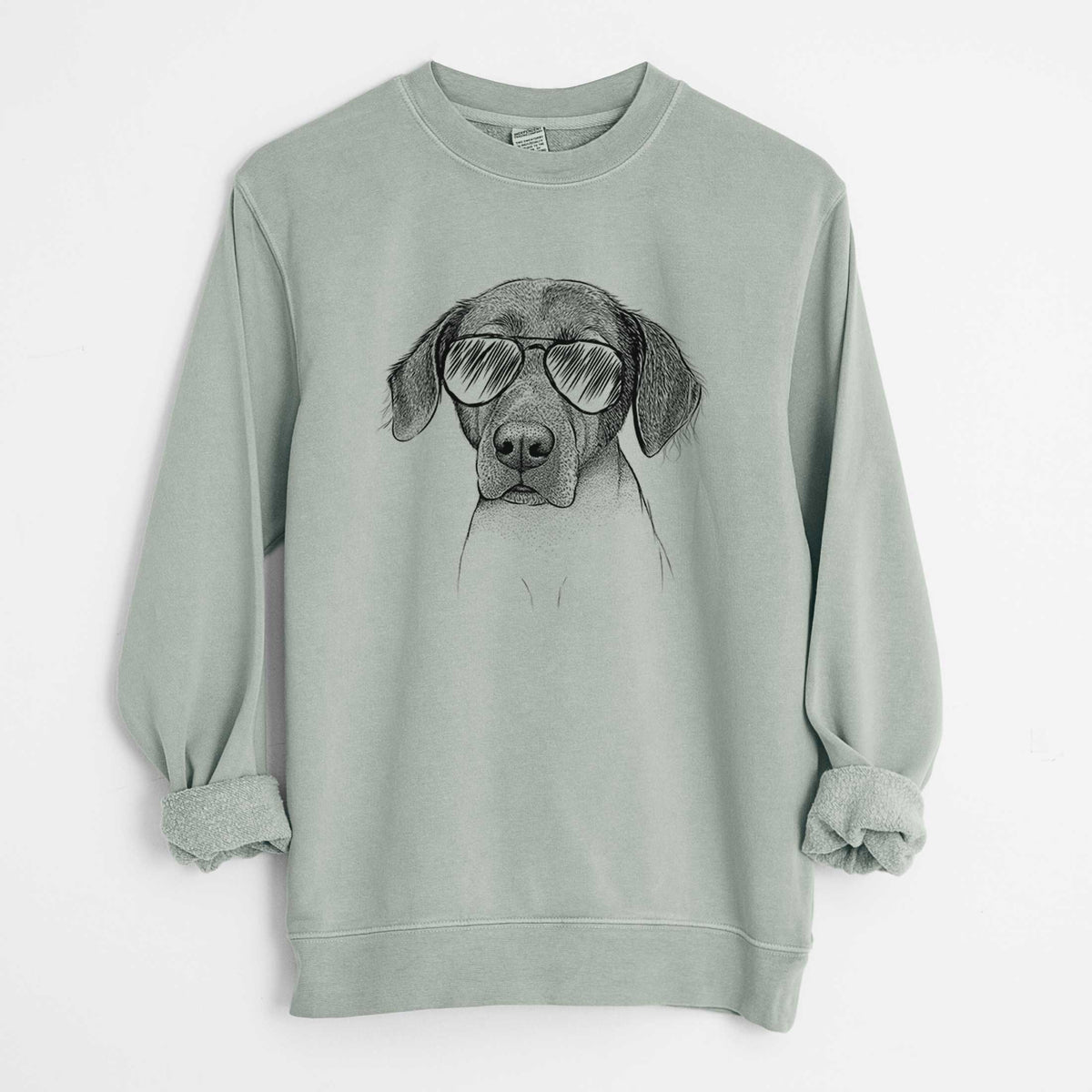 Aviator Baldwin the Mixed Breed - Unisex Pigment Dyed Crew Sweatshirt
