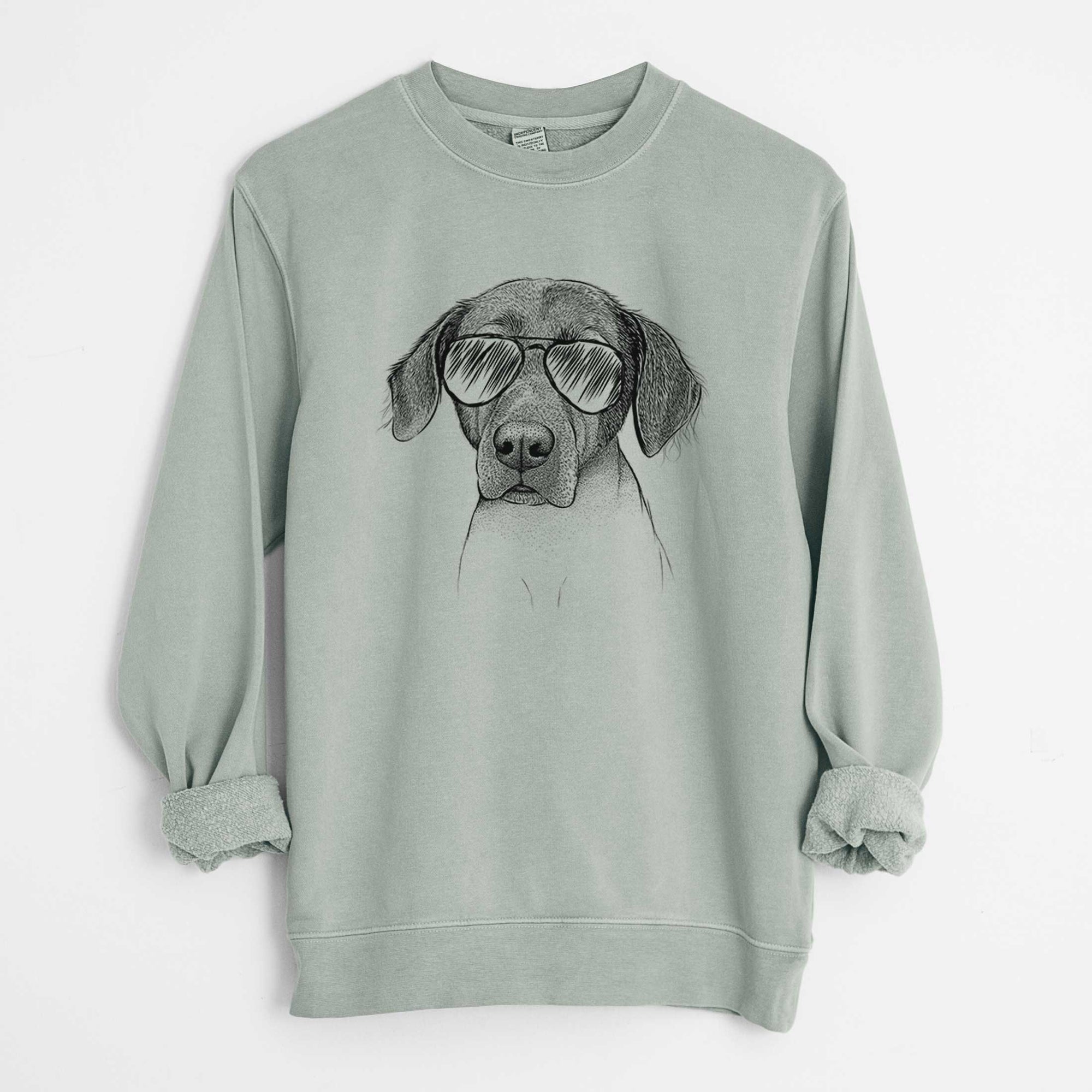 Aviator Baldwin the Mixed Breed - Unisex Pigment Dyed Crew Sweatshirt