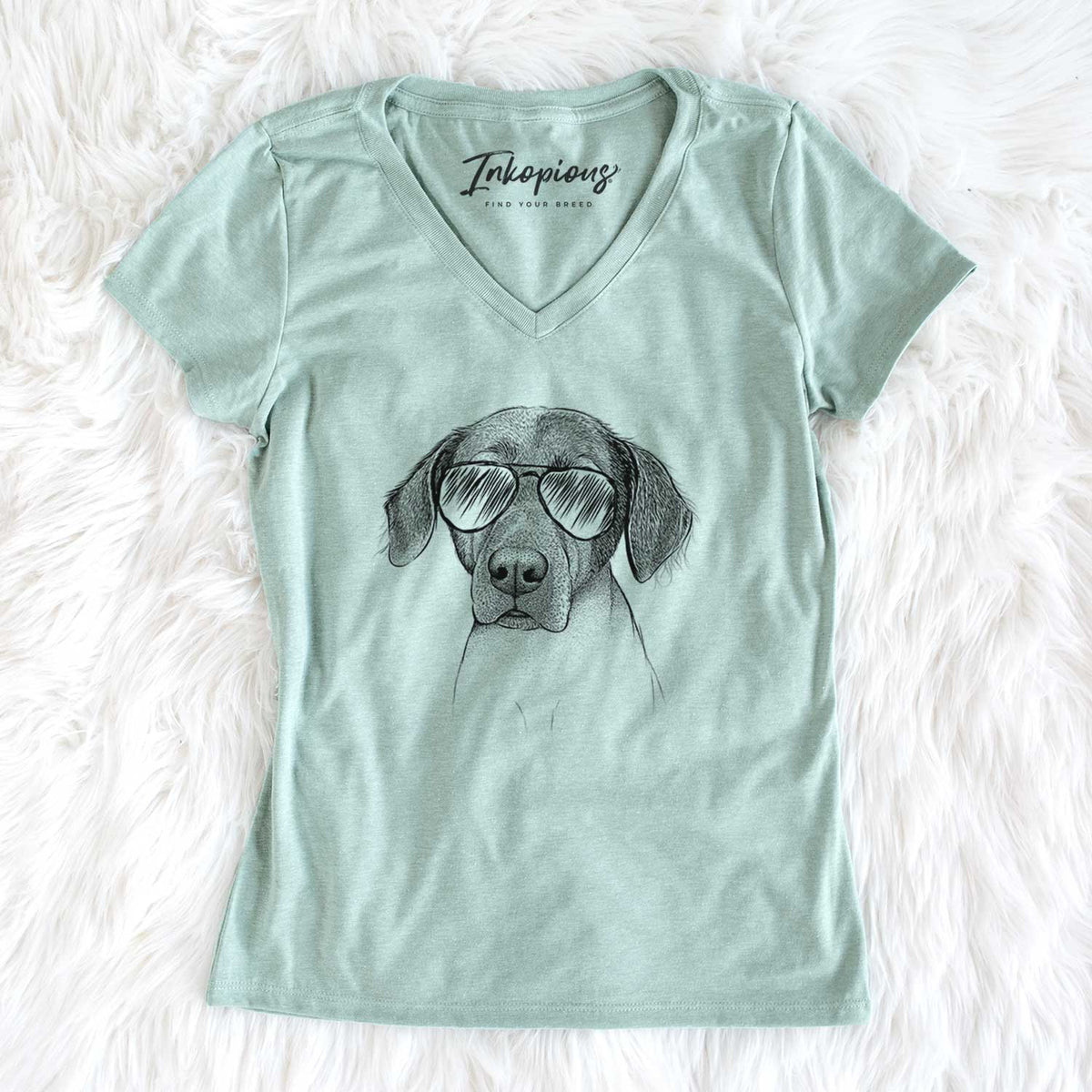Aviator Baldwin the Mixed Breed - Women's V-neck Shirt