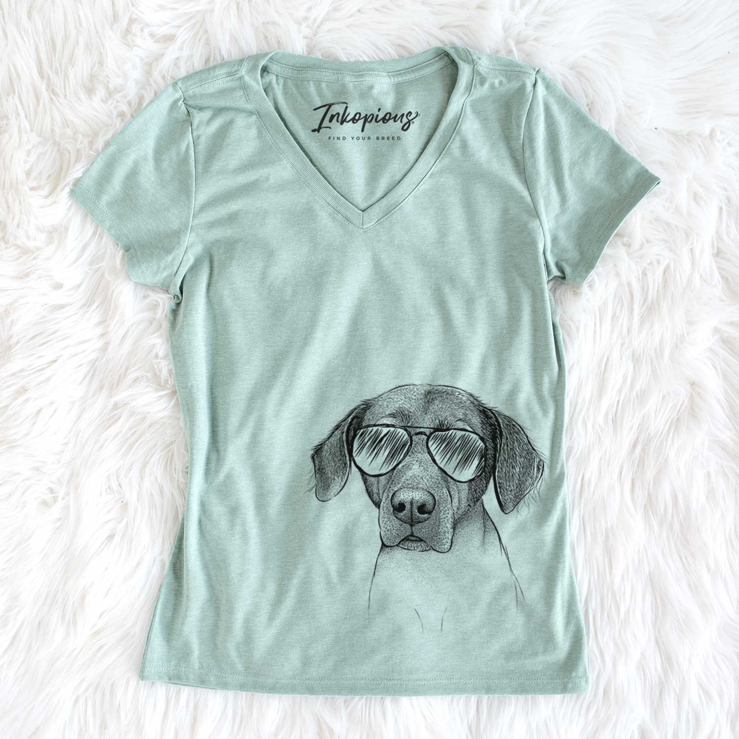 Aviator Baldwin the Mixed Breed - Women's V-neck Shirt