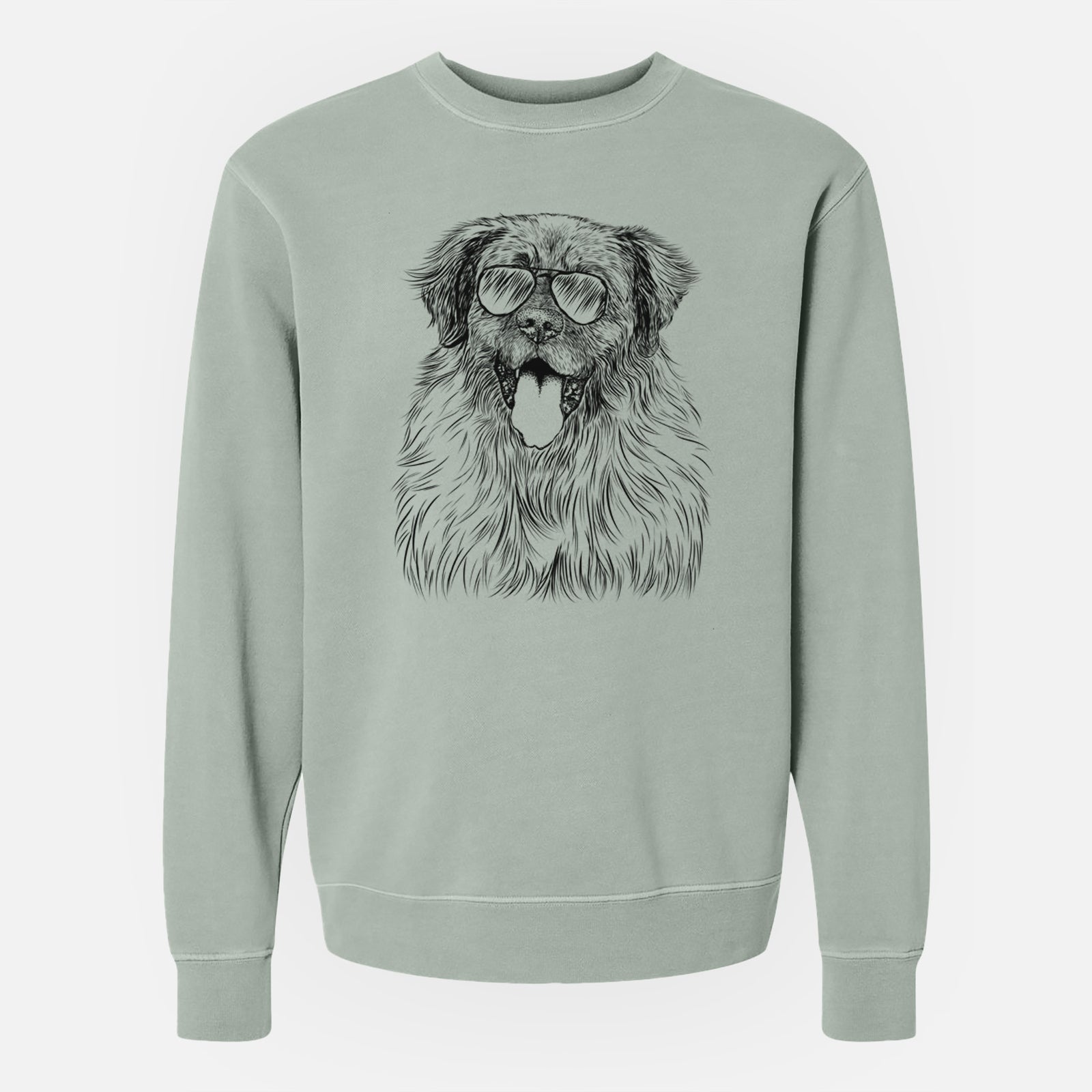 Aviator Bamboo the Leonberger - Unisex Pigment Dyed Crew Sweatshirt