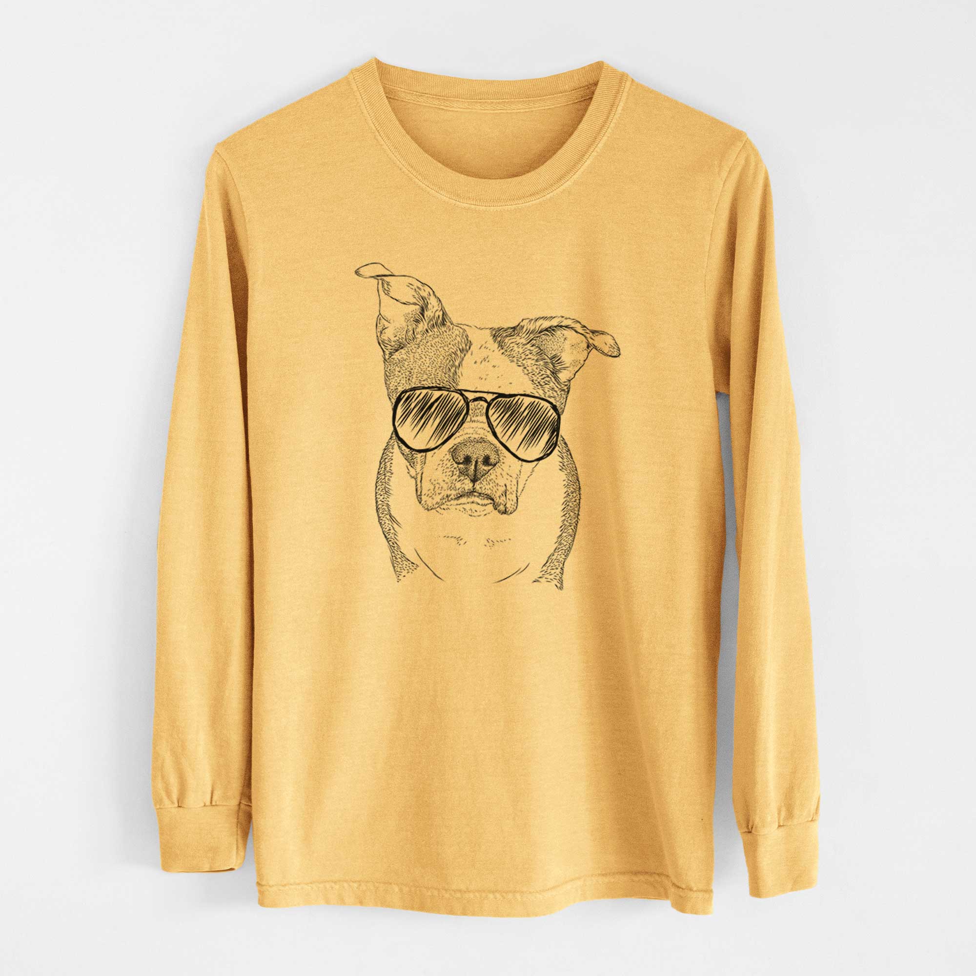 Aviators Bandit the Boston Terrier - Heavyweight 100% Cotton Long Sleeve