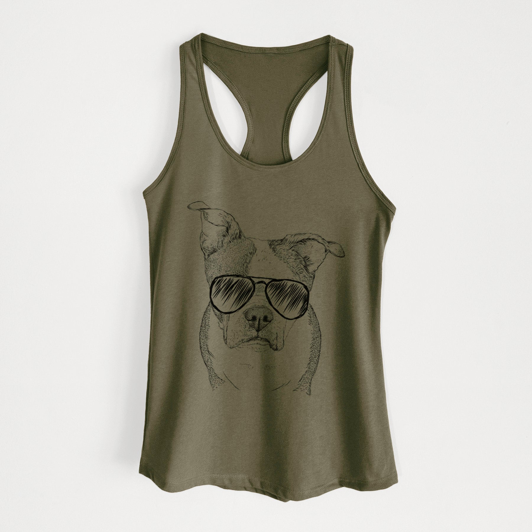 Bandit the Boston Terrier - Women's Racerback Tanktop