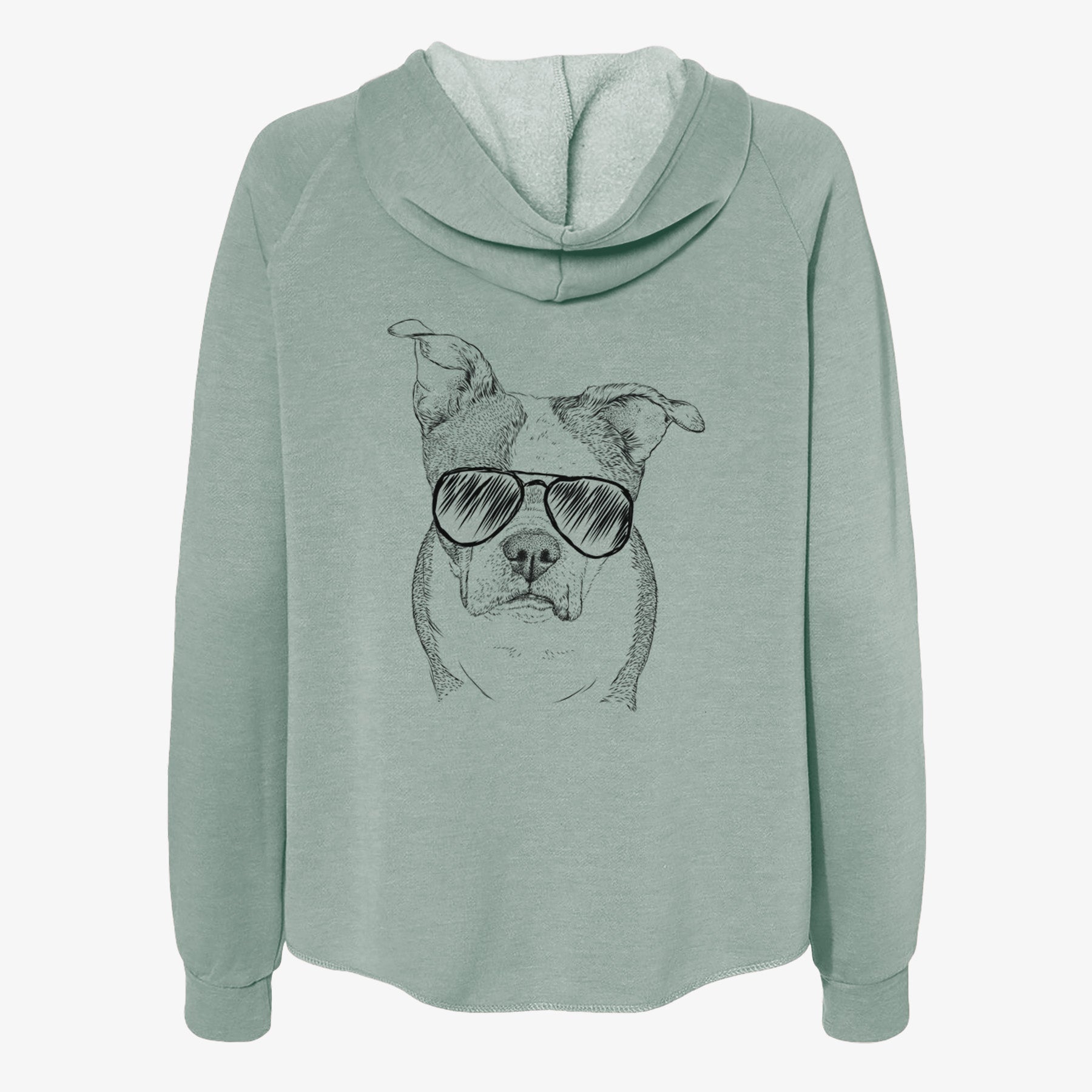 Bandit the Boston Terrier - Women's Cali Wave Zip-Up Sweatshirt