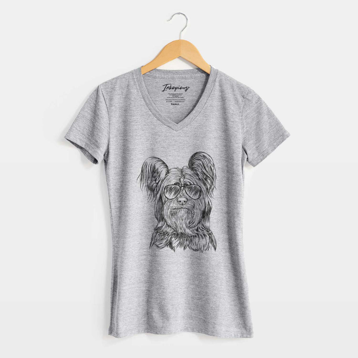 Aviator Bandit the Skye Terrier - Women's V-neck Shirt