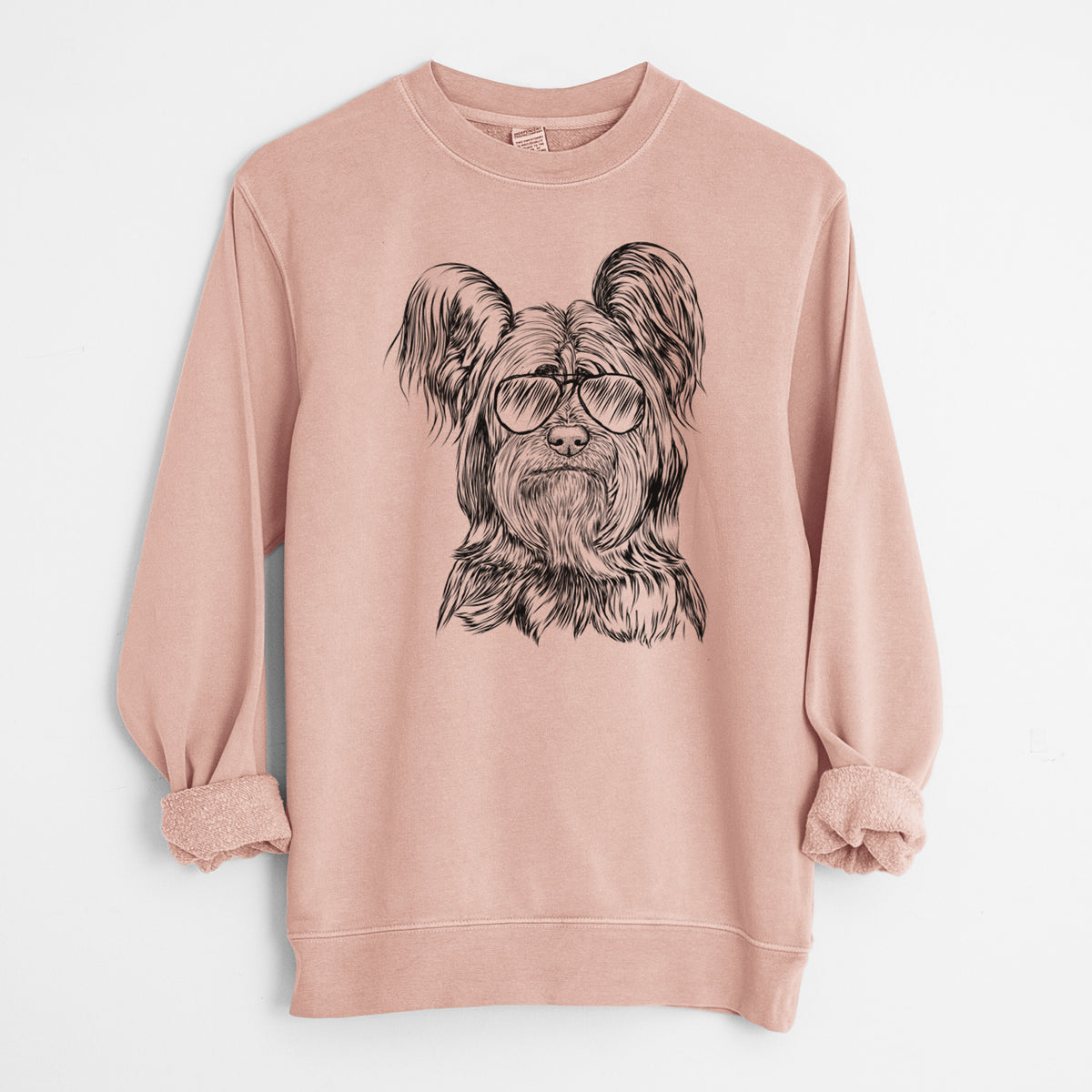 Aviator Bandit the Skye Terrier - Unisex Pigment Dyed Crew Sweatshirt