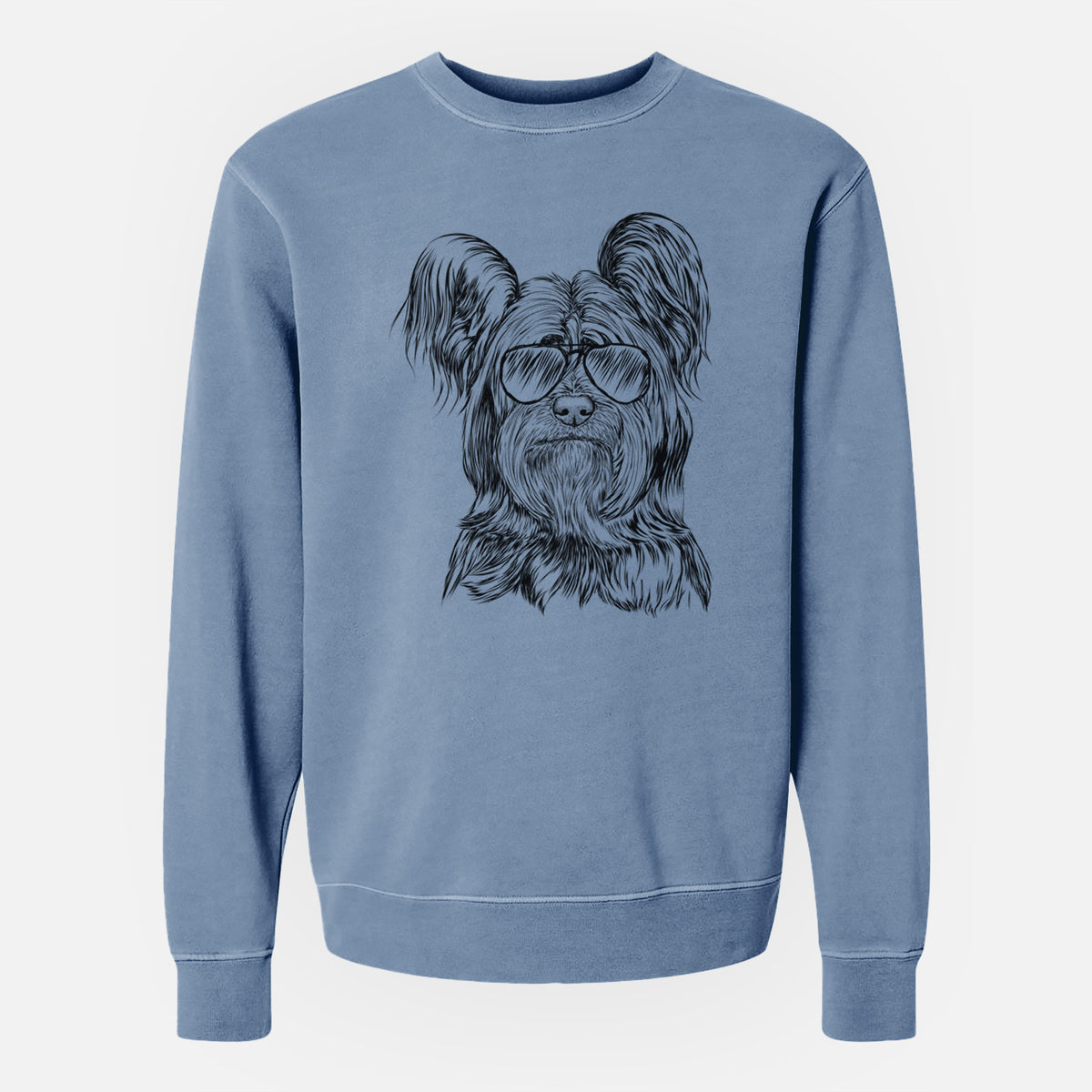 Aviator Bandit the Skye Terrier - Unisex Pigment Dyed Crew Sweatshirt