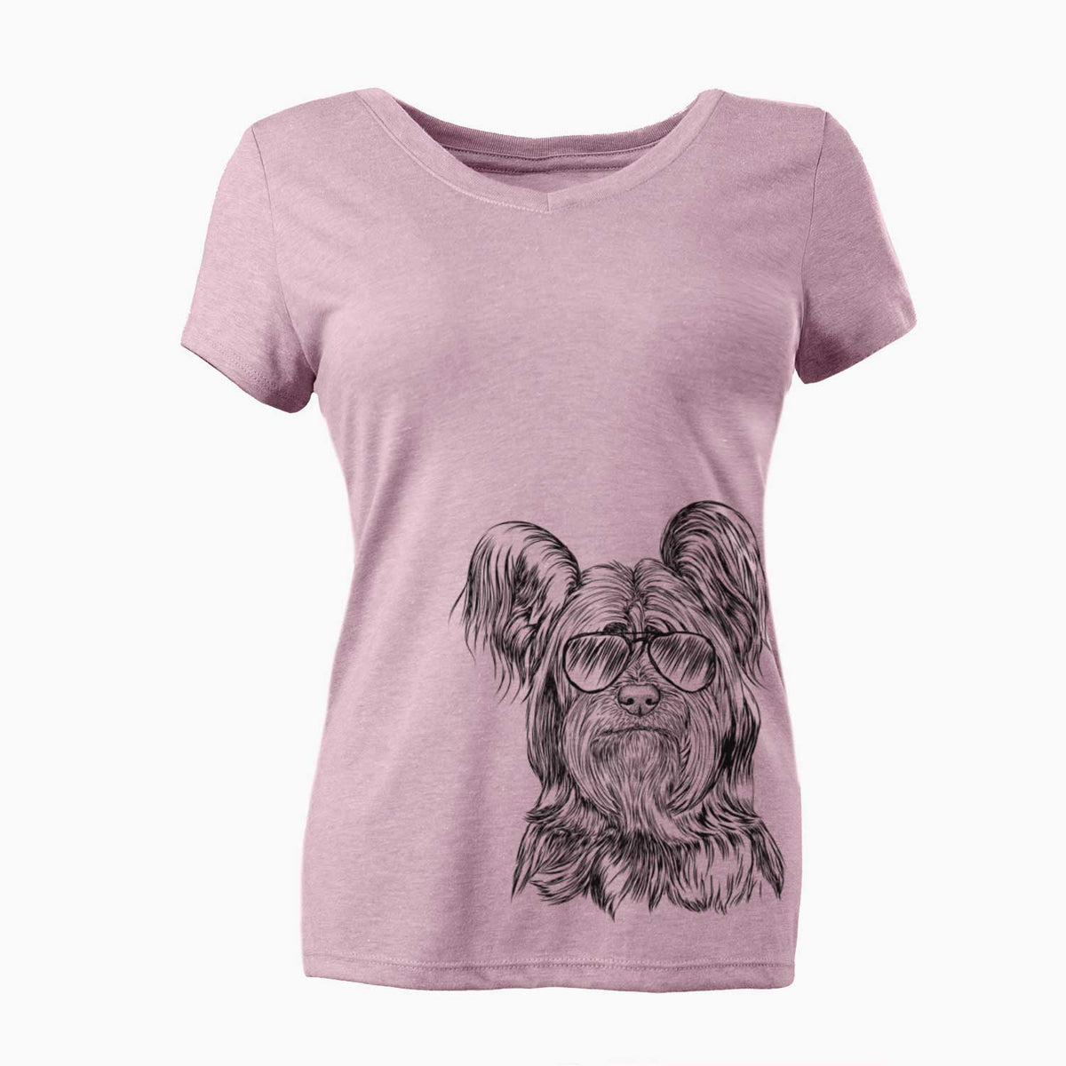 Aviator Bandit the Skye Terrier - Women's V-neck Shirt