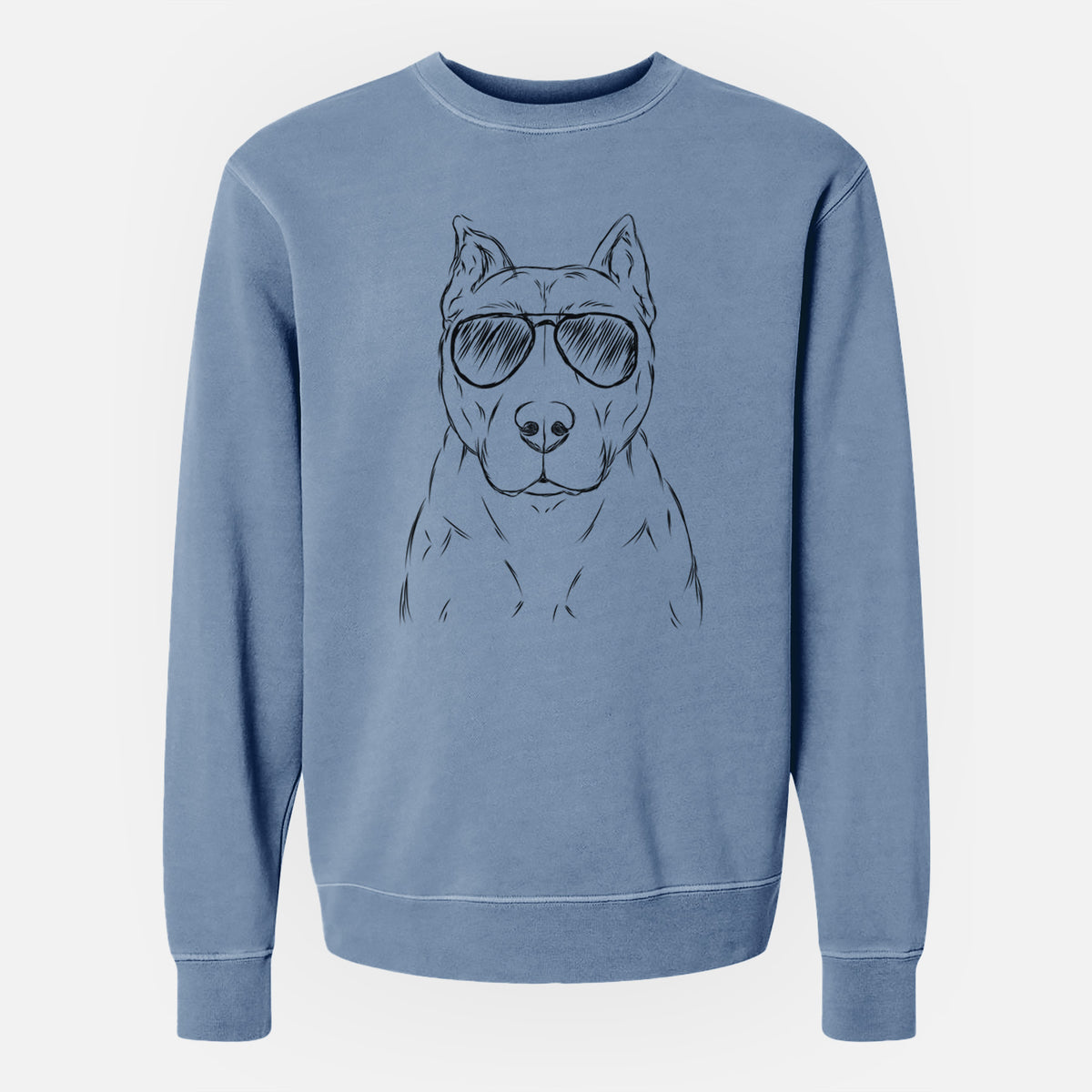 Aviator Bane the Pitbull Mix - Unisex Pigment Dyed Crew Sweatshirt