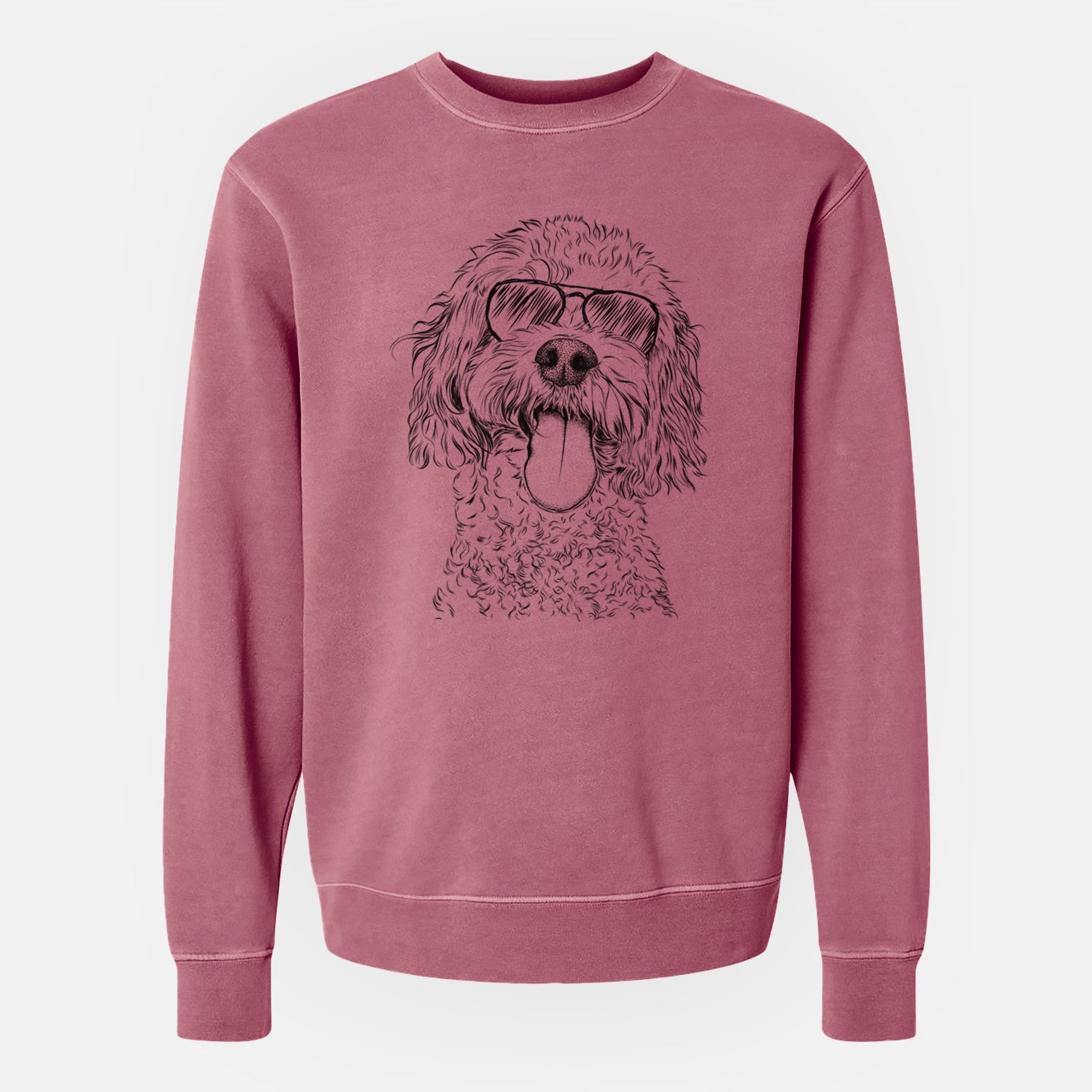 Aviator Barney the Cavachon - Unisex Pigment Dyed Crew Sweatshirt