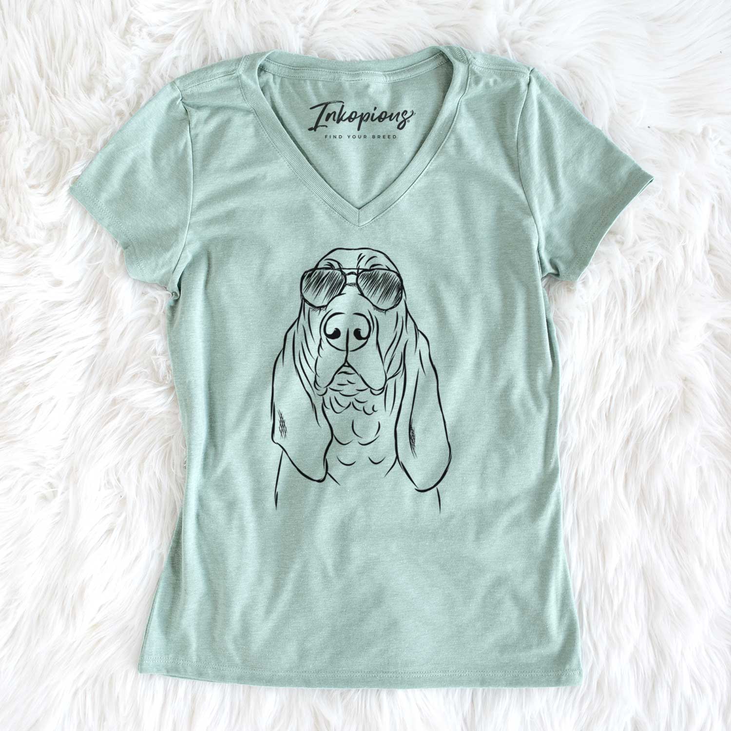 Aviator Baron the Bloodhound - Women's V-neck Shirt