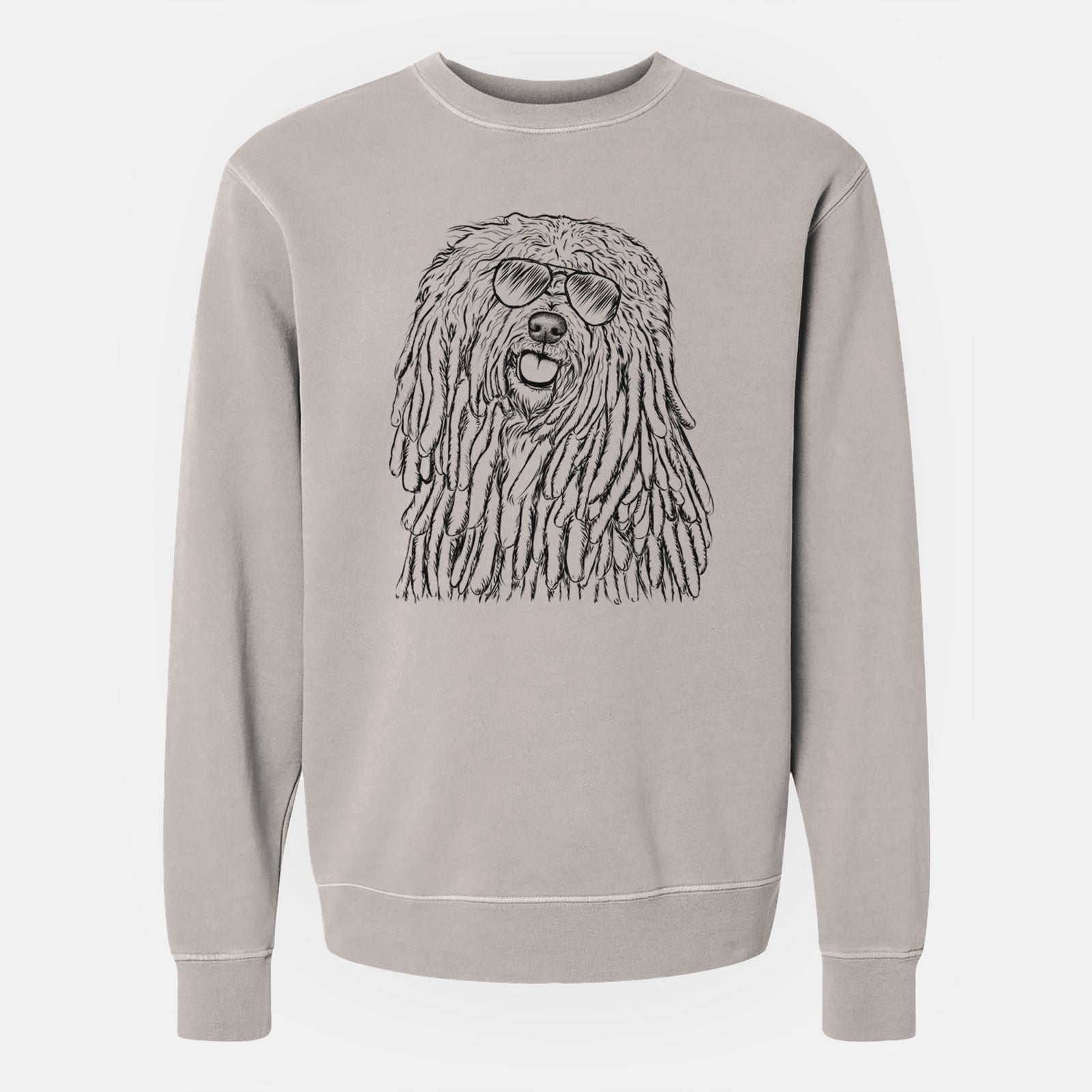 Aviator Barry the Komondor - Unisex Pigment Dyed Crew Sweatshirt