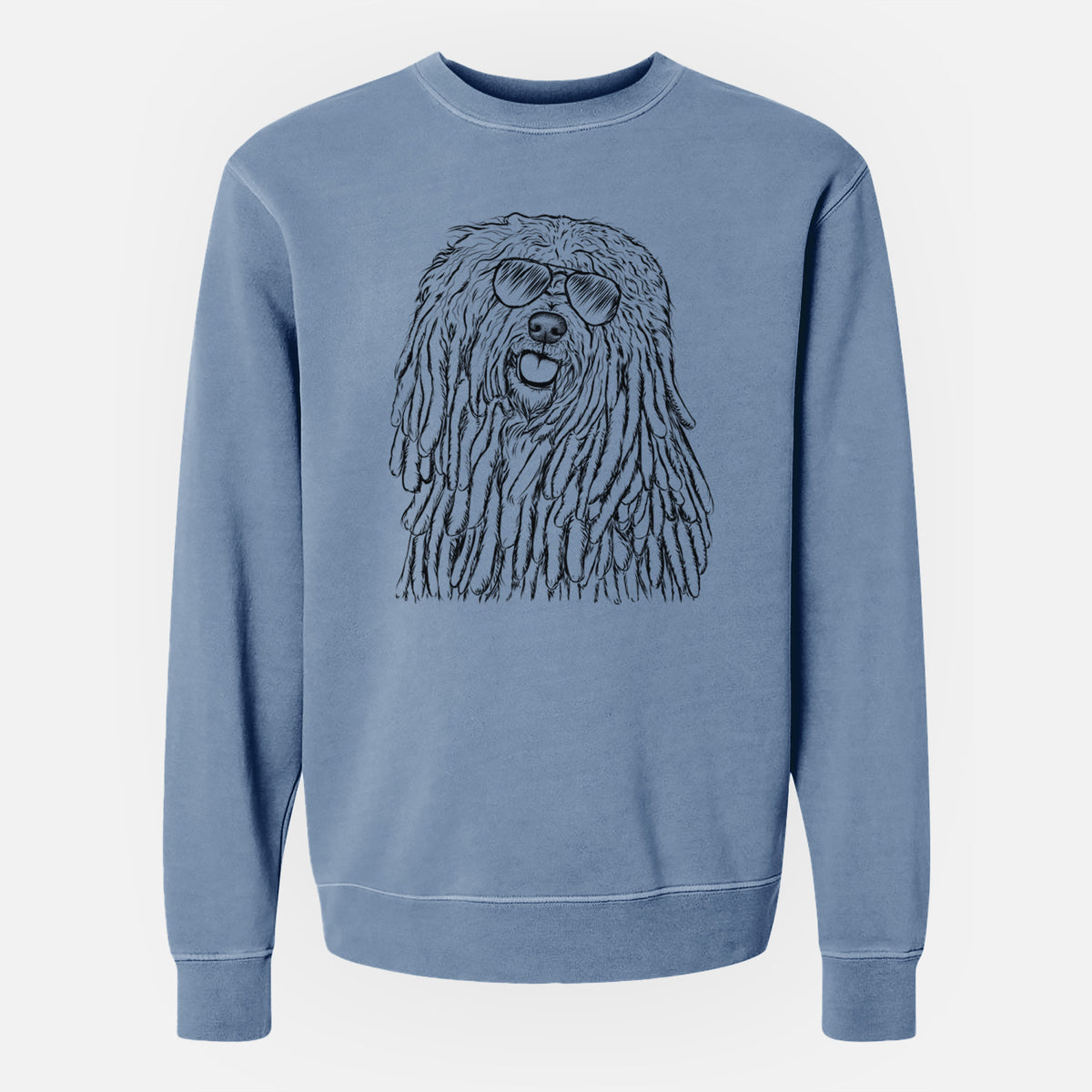 Aviator Barry the Komondor - Unisex Pigment Dyed Crew Sweatshirt
