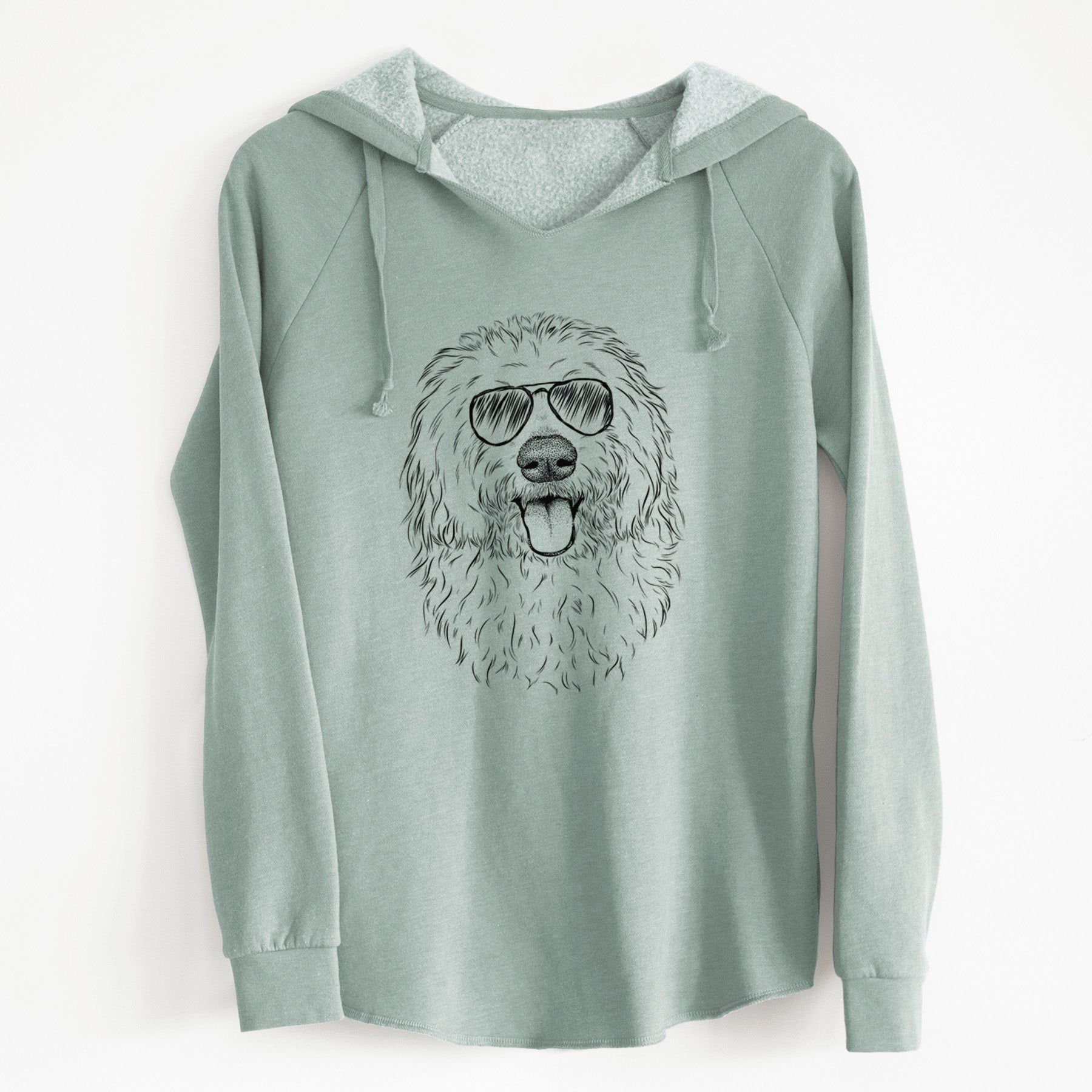 Aviator Barry the Old English Sheepdog - Cali Wave Hooded Sweatshirt