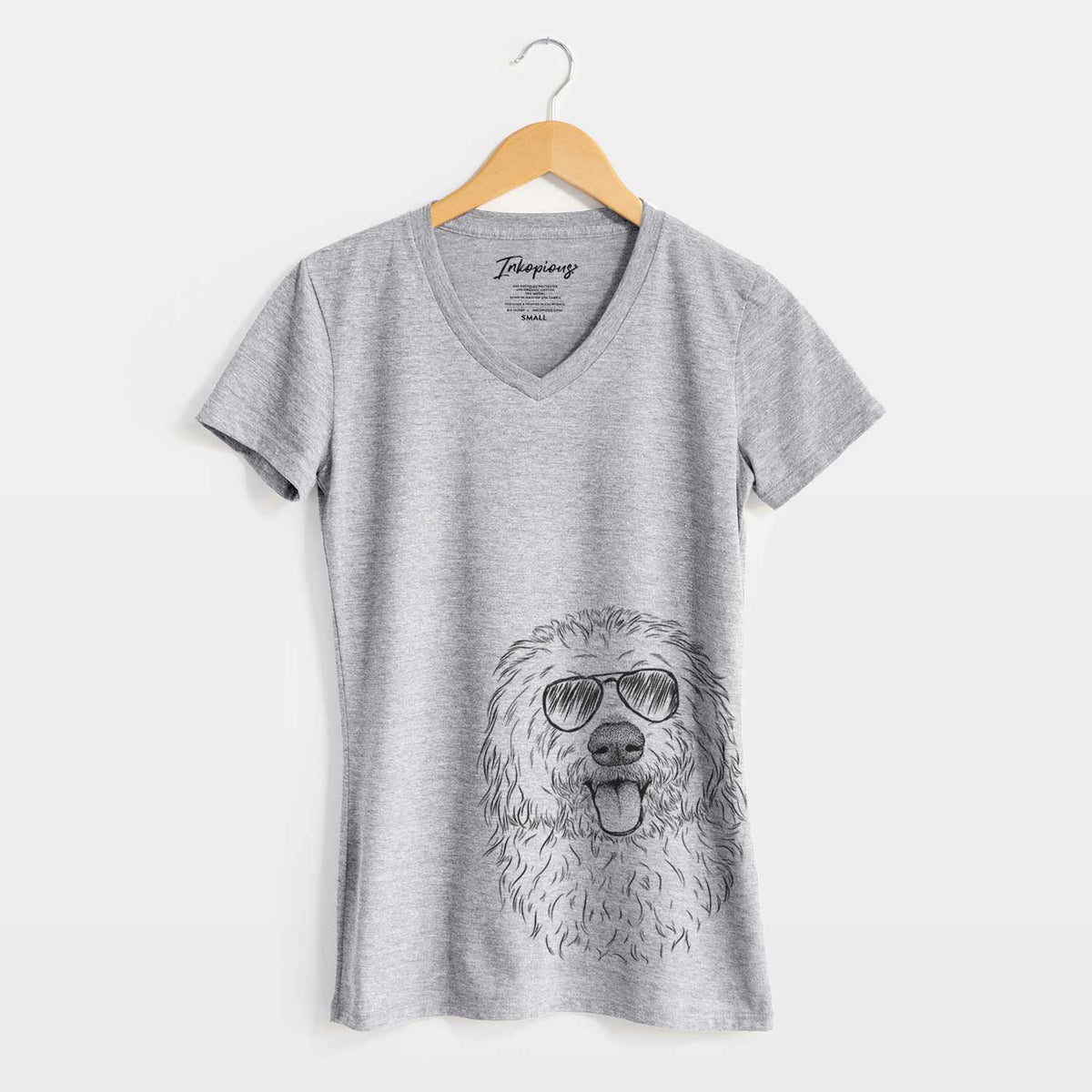 Aviator Barry the Old English Sheepdog - Women&#39;s V-neck Shirt