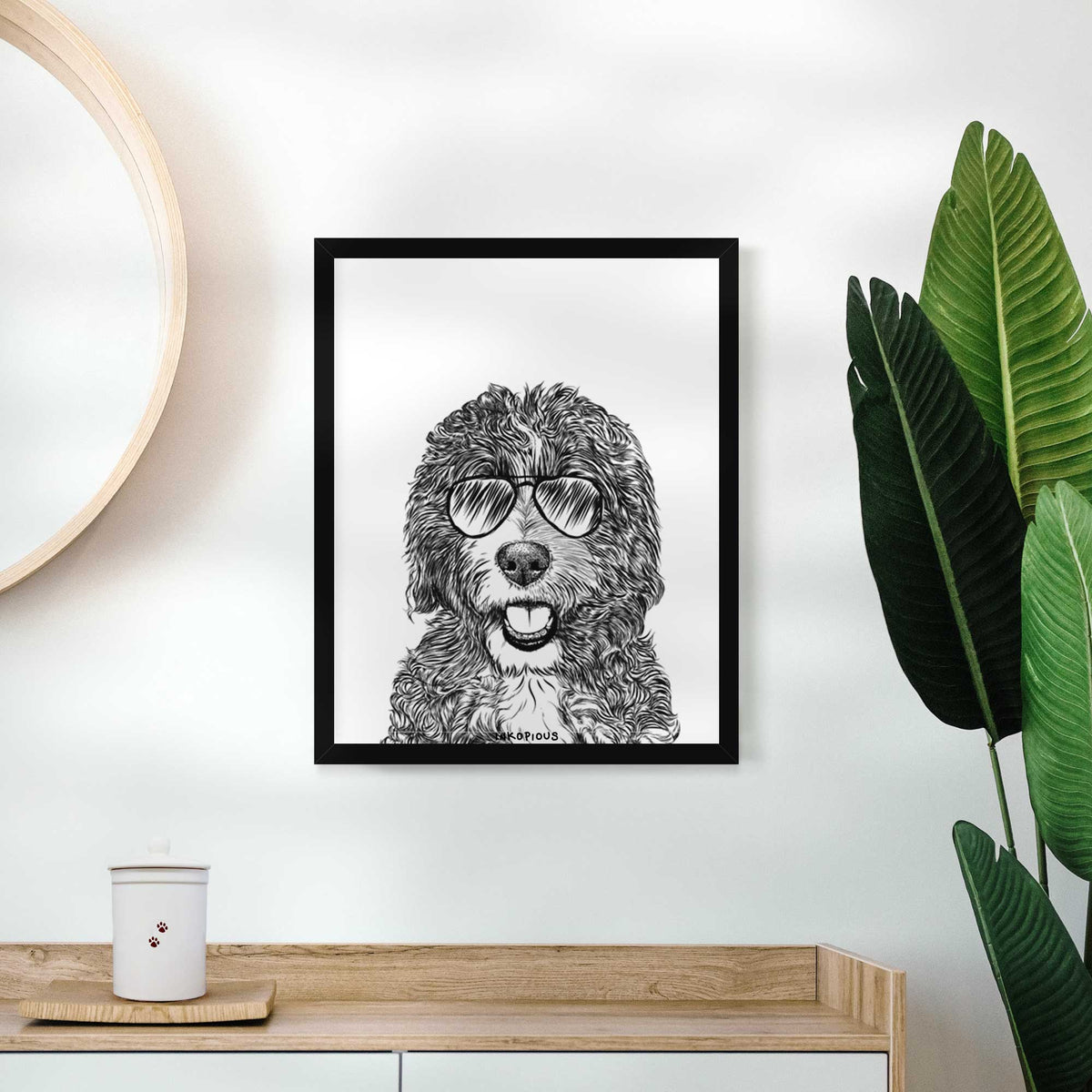 Bash the Bernedoodle Art Print
