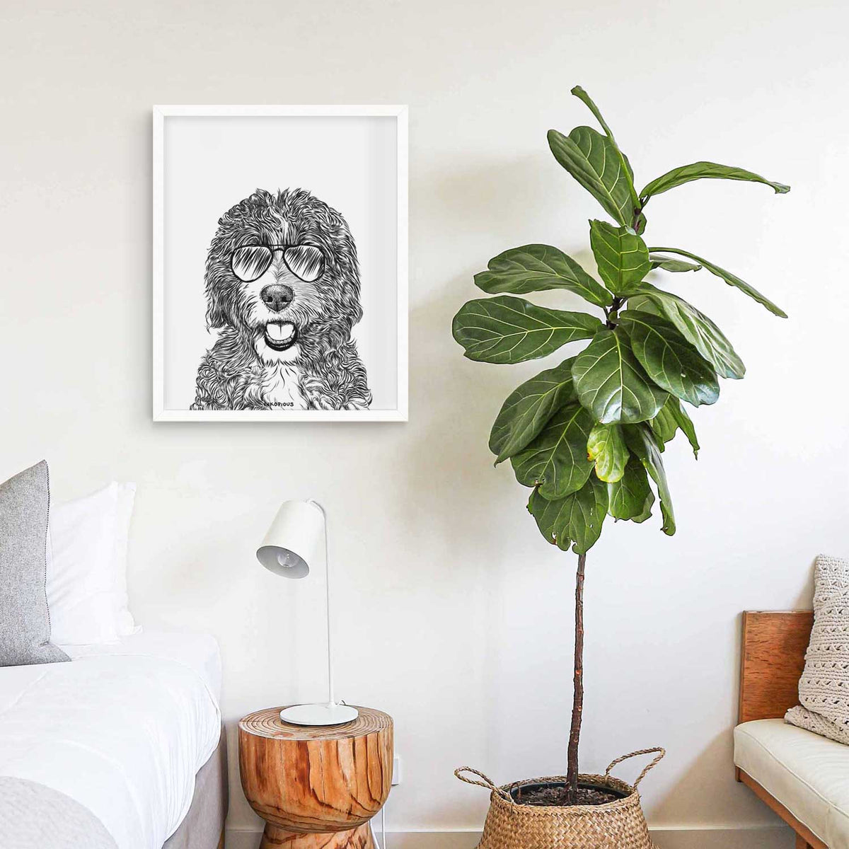 Bash the Bernedoodle Art Print