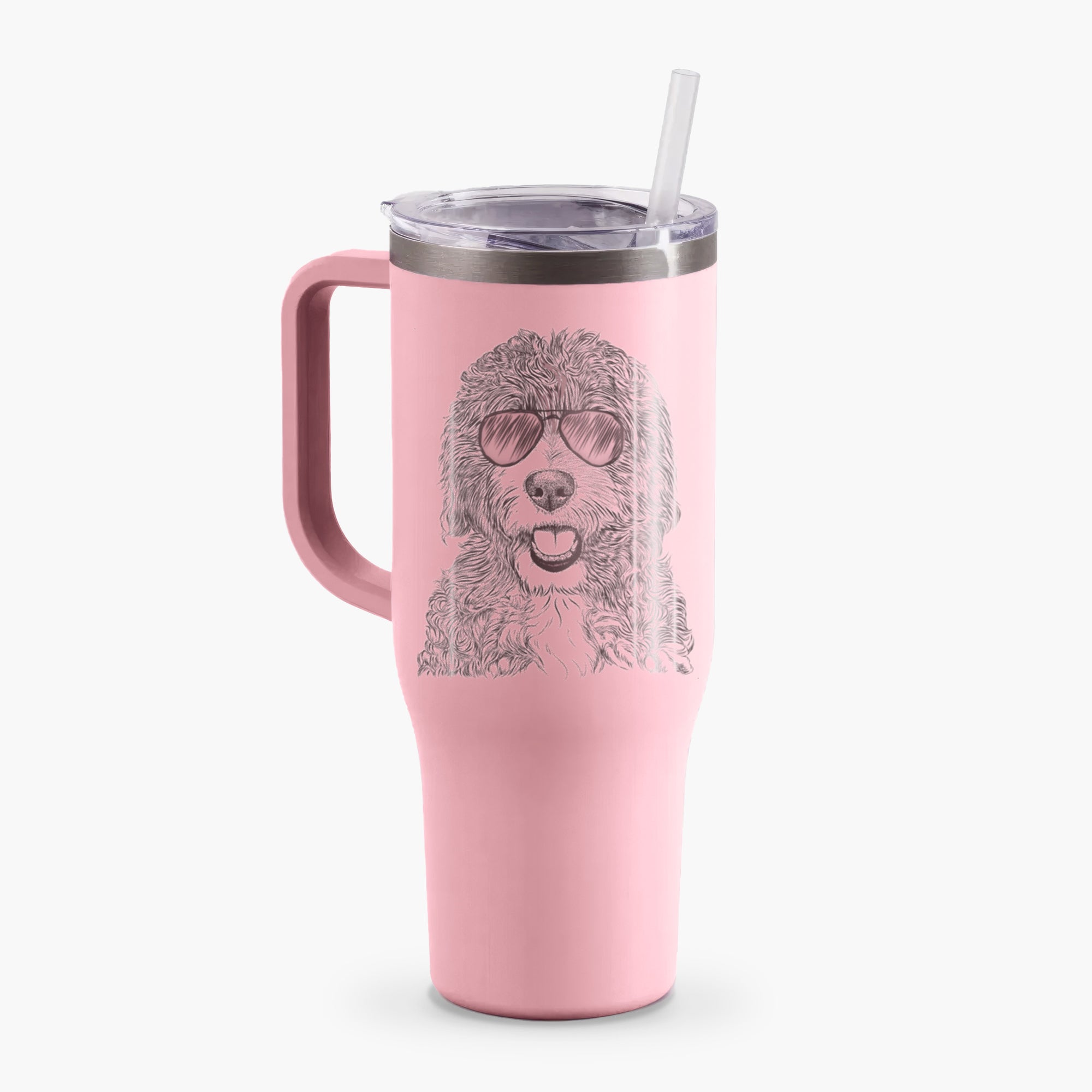 Bash the Bernedoodle - 40oz Tumbler with Handle