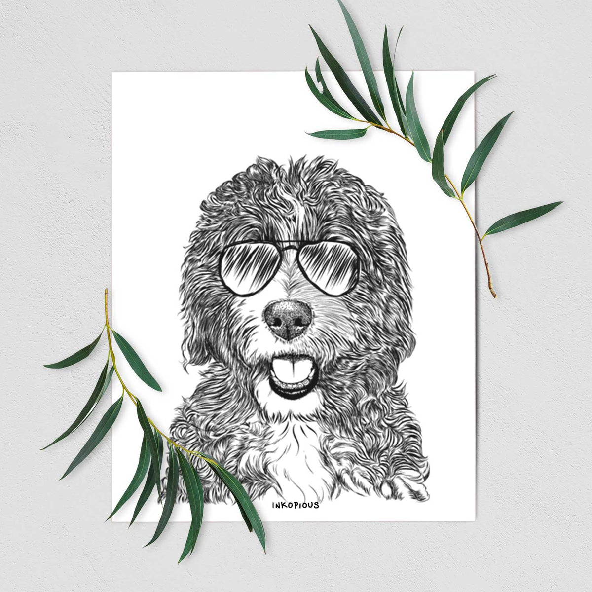 Bash the Bernedoodle Art Print