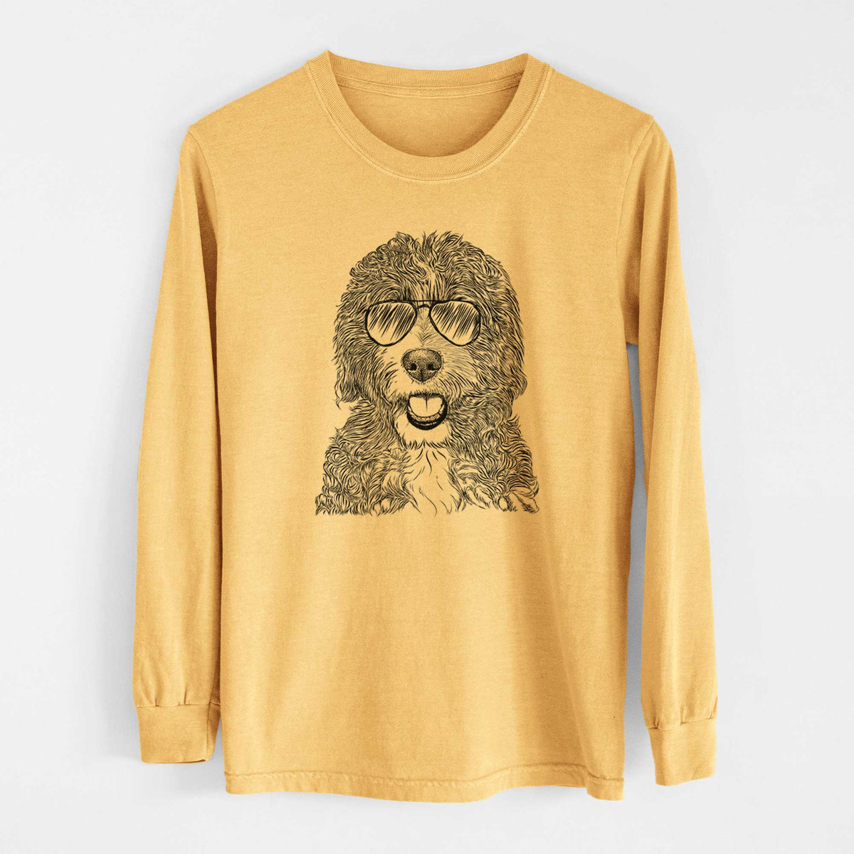 Aviators Bash the Bernedoodle - Heavyweight 100% Cotton Long Sleeve