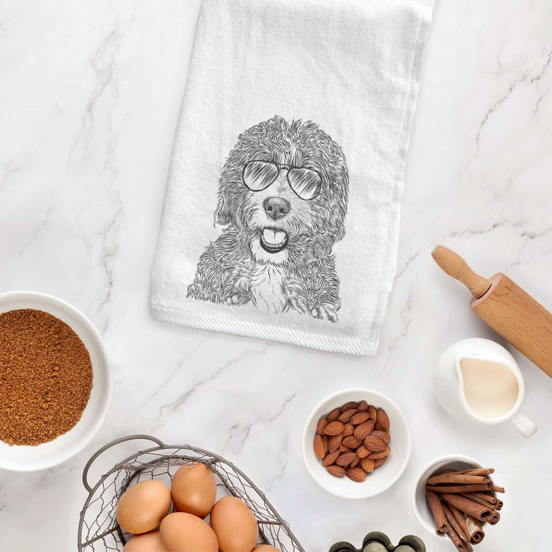 Bash the Bernedoodle Decorative Hand Towel