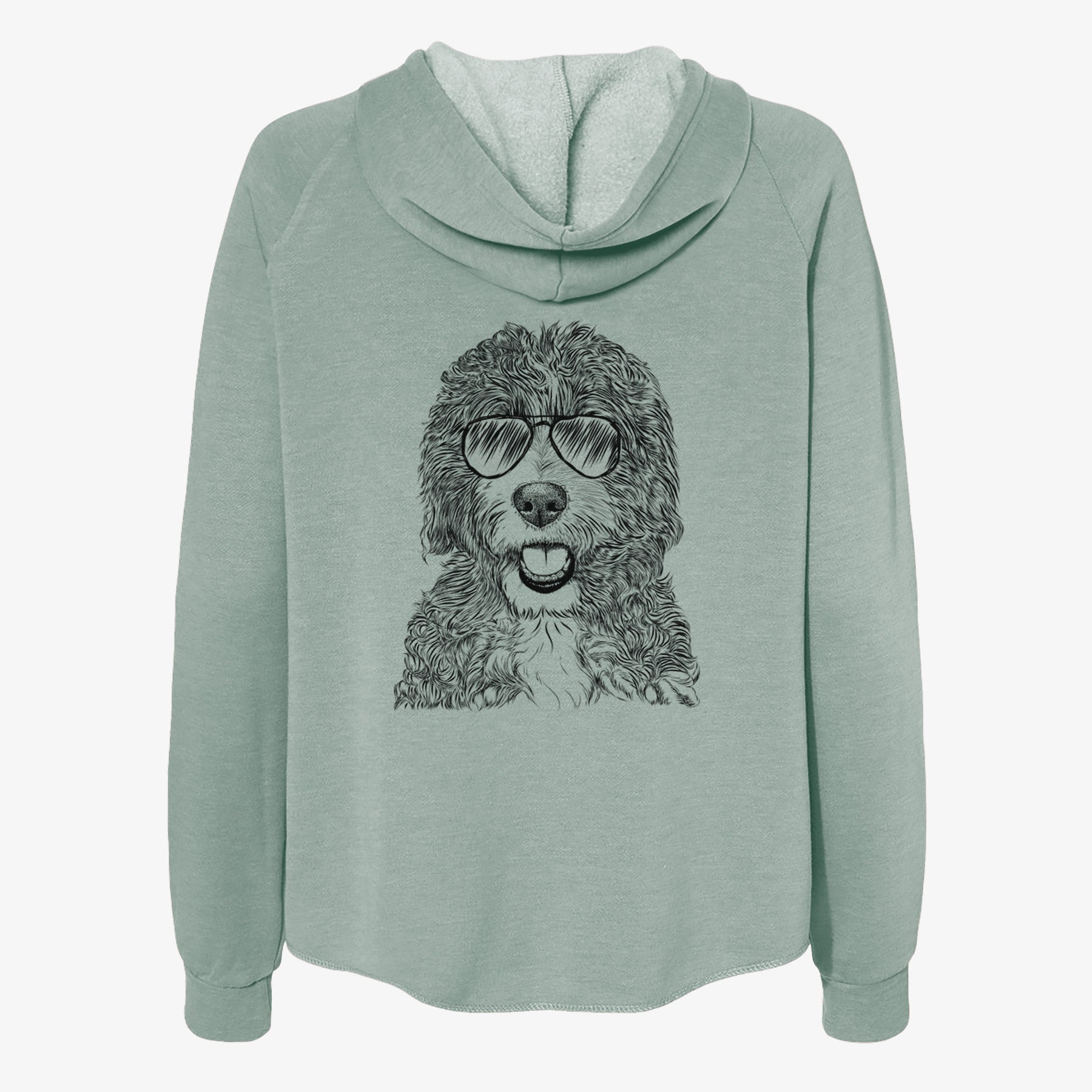 Bash the Bernedoodle - Women's Cali Wave Zip-Up Sweatshirt