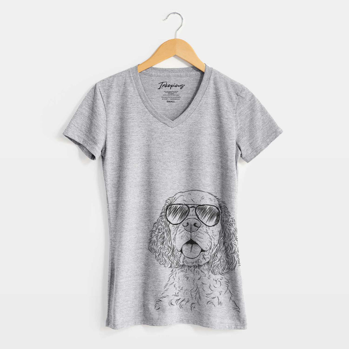 Aviator Baxter the American Cocker Spaniel - Women&#39;s V-neck Shirt