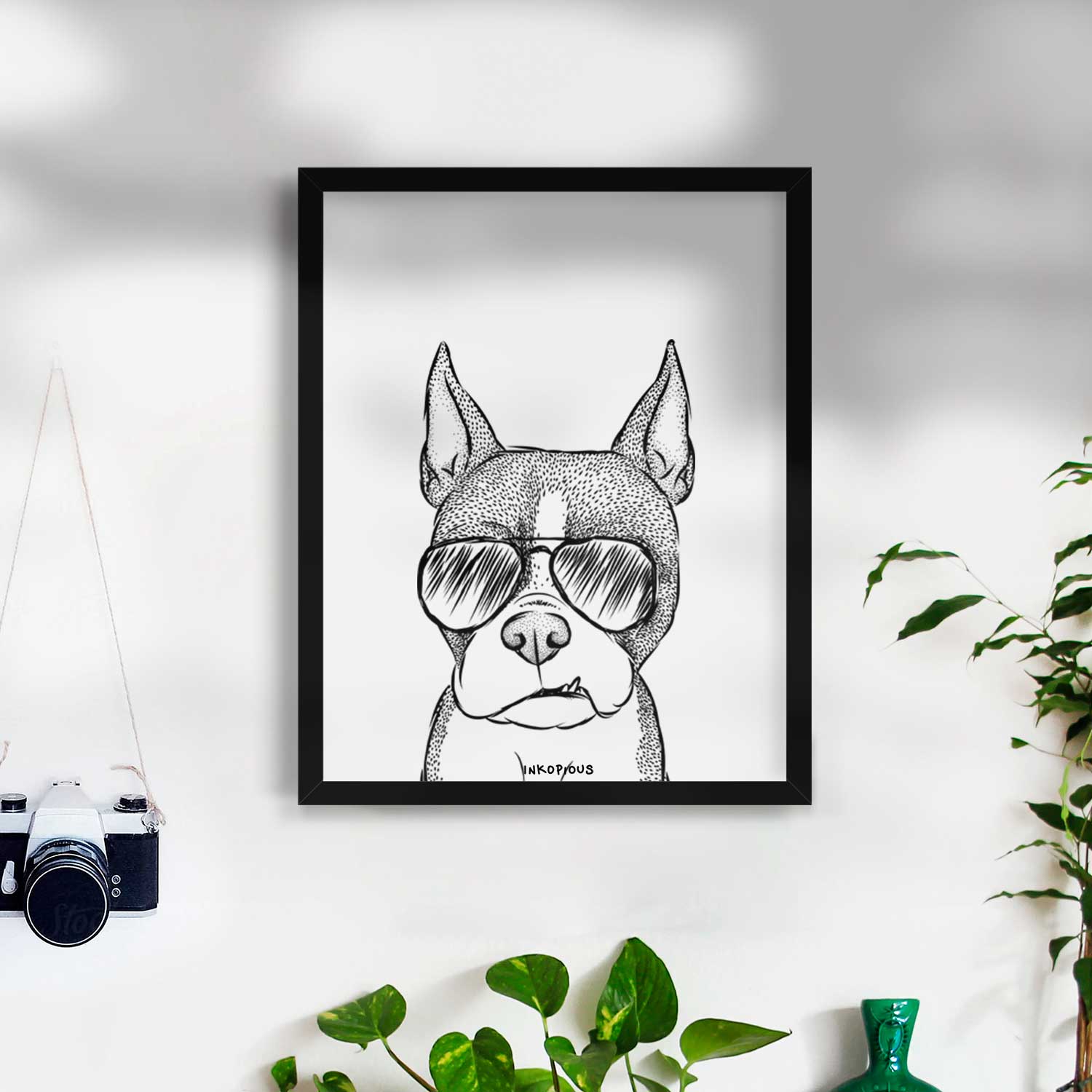 Bean the Boston Terrier Art Print