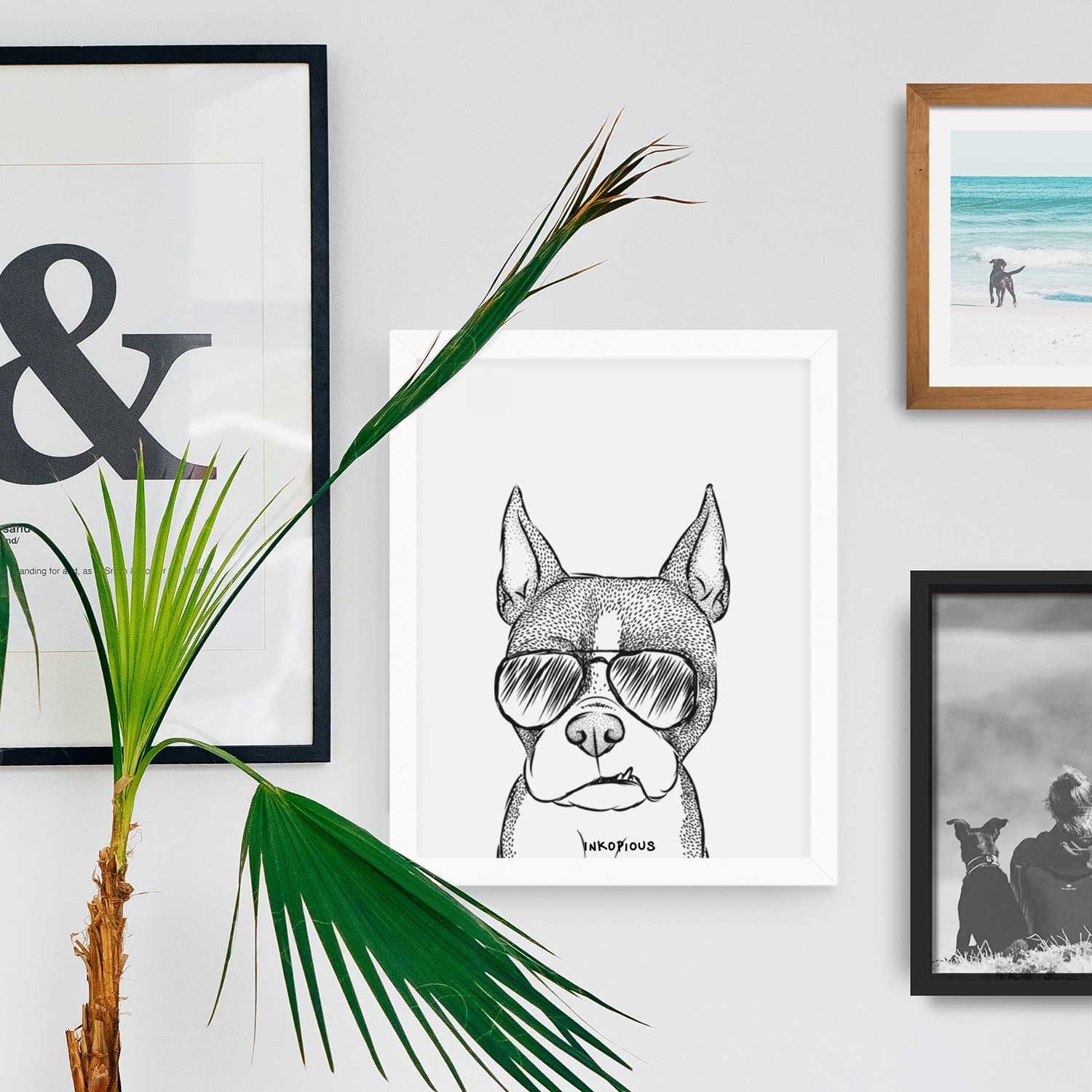 Bean the Boston Terrier Art Print