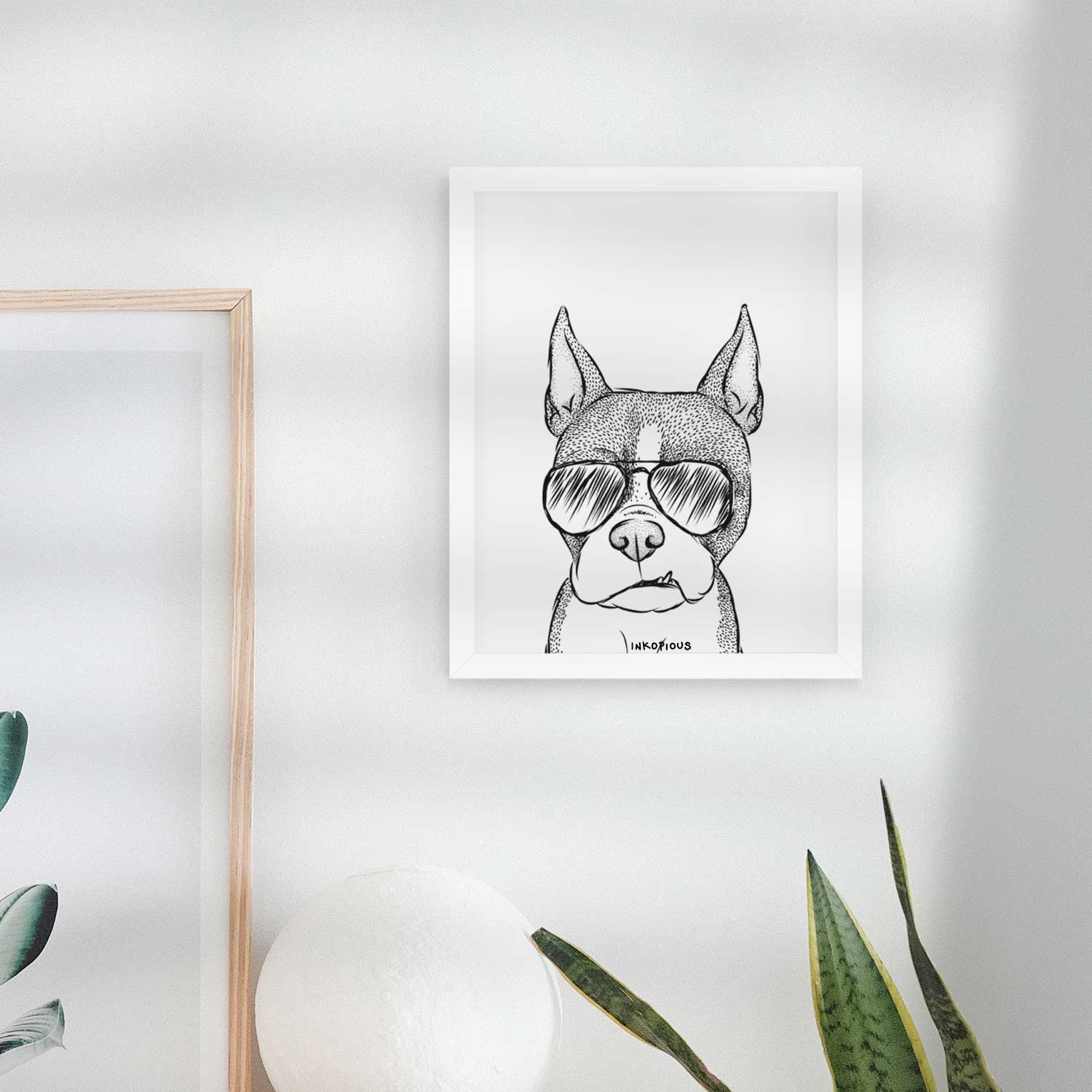 Bean the Boston Terrier Art Print