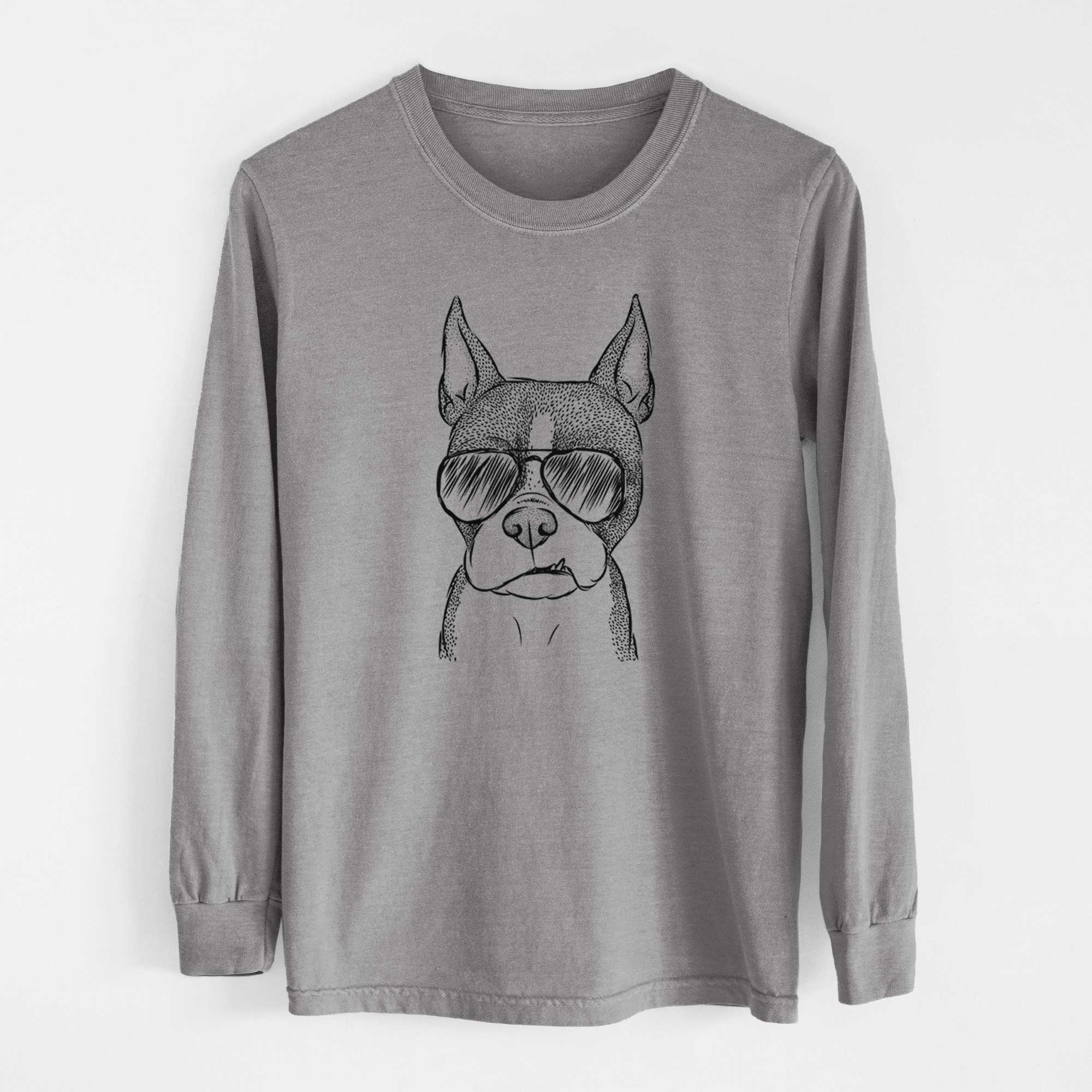 Aviators Bean the Boston Terrier - Heavyweight 100% Cotton Long Sleeve