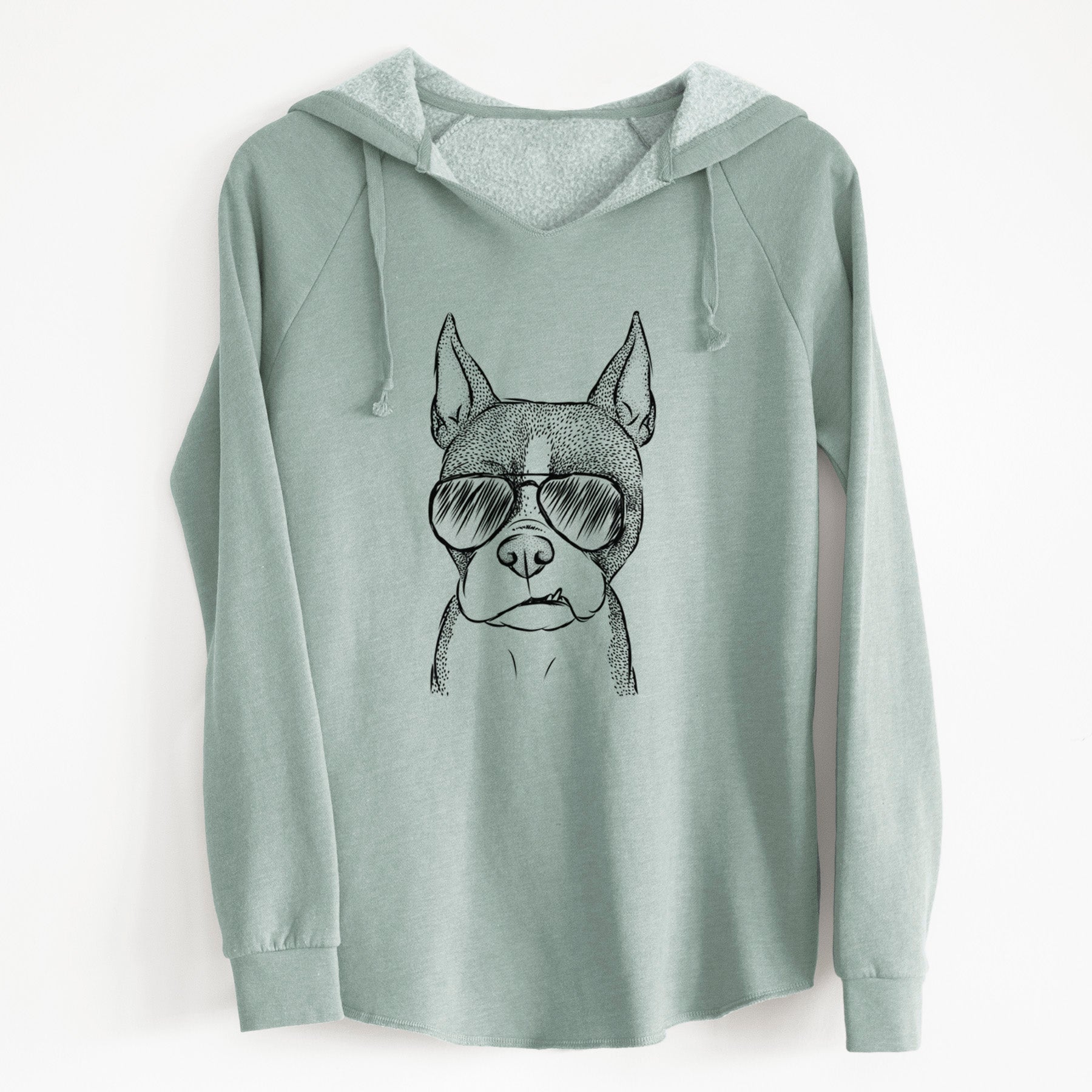 Aviator Bean the Boston Terrier - Cali Wave Hooded Sweatshirt