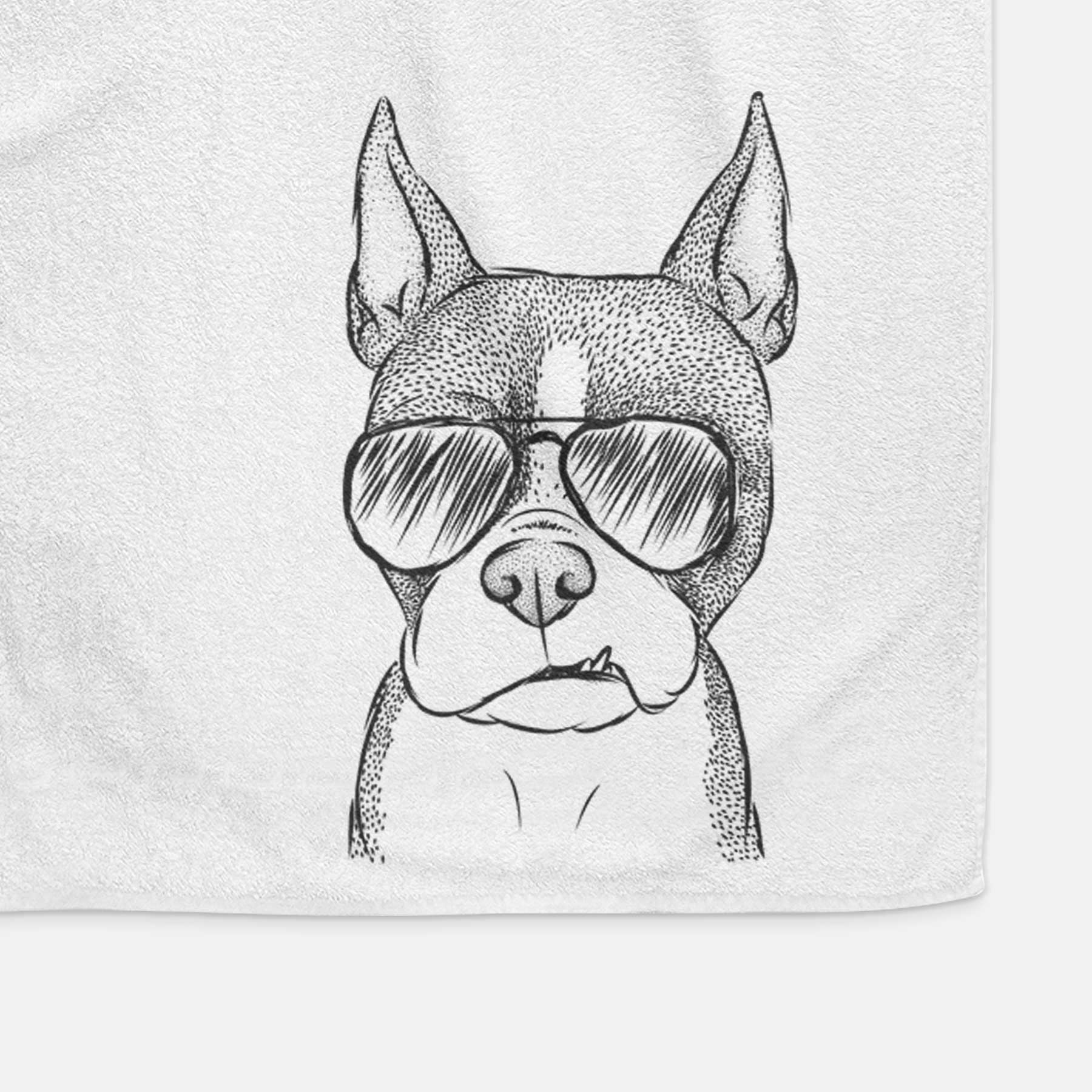 Bean the Boston Terrier Decorative Hand Towel