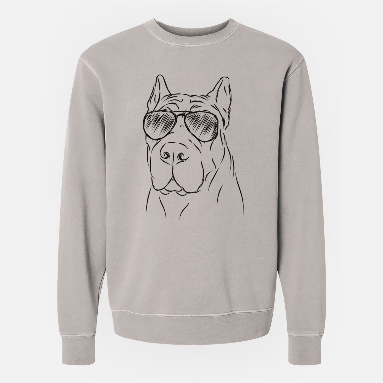 Aviator Bearson the Cane Corso - Unisex Pigment Dyed Crew Sweatshirt