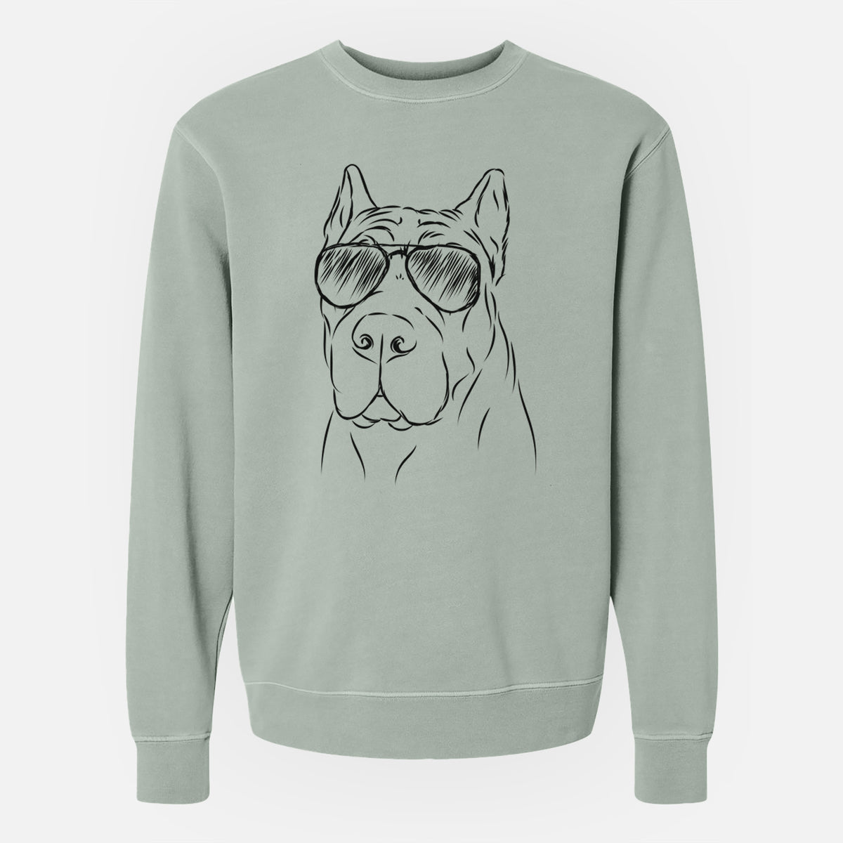 Aviator Bearson the Cane Corso - Unisex Pigment Dyed Crew Sweatshirt