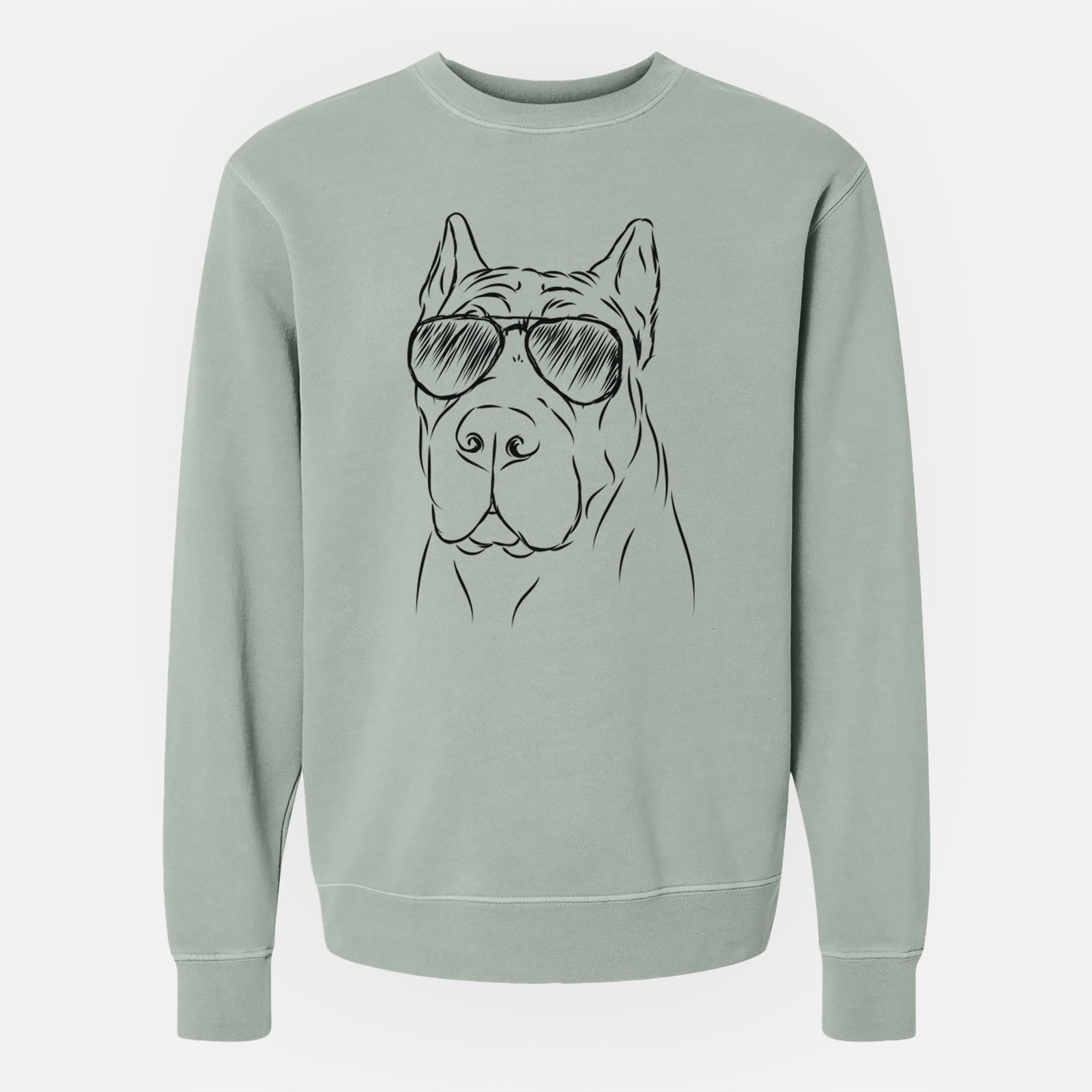Aviator Bearson the Cane Corso - Unisex Pigment Dyed Crew Sweatshirt