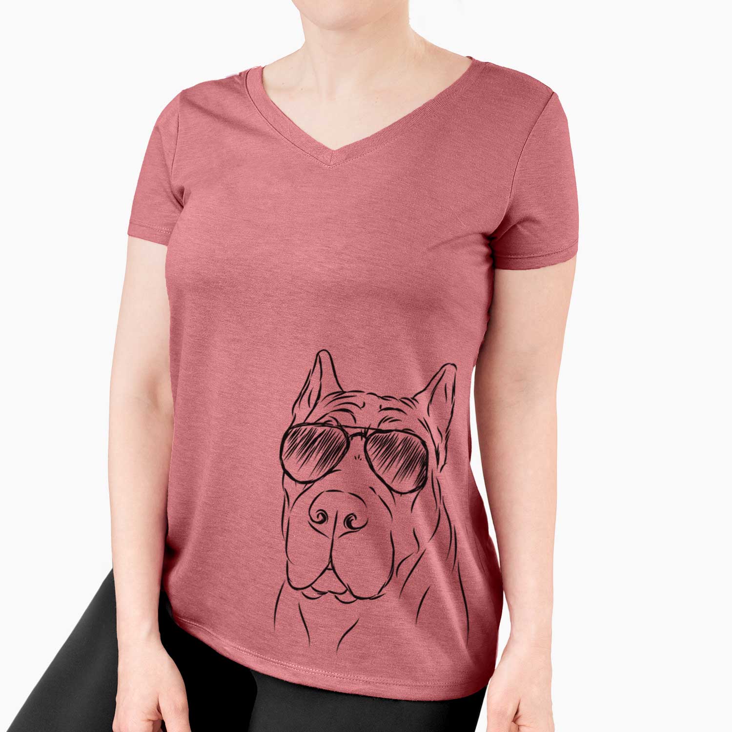 Aviator Bearson the Cane Corso - Women's V-neck Shirt