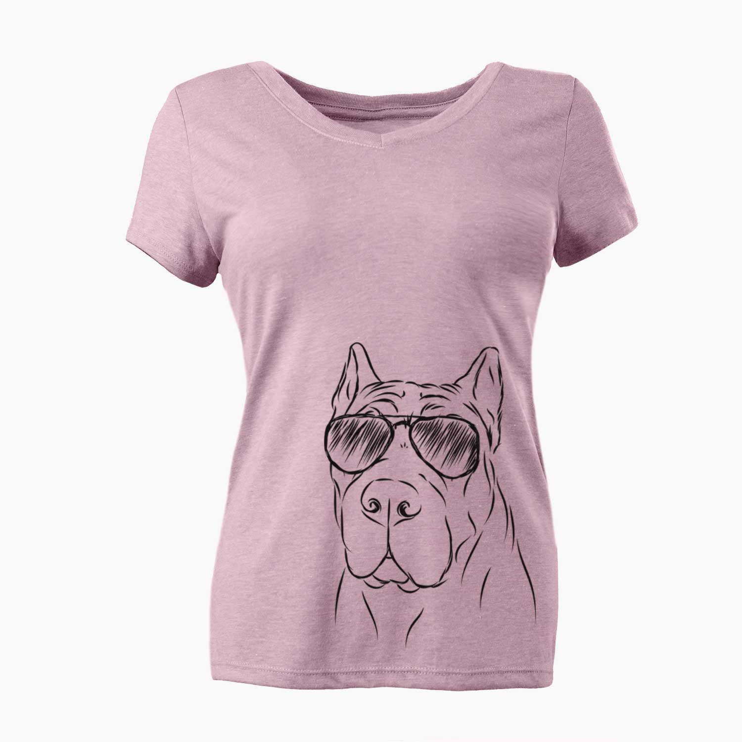 Aviator Bearson the Cane Corso - Women's V-neck Shirt