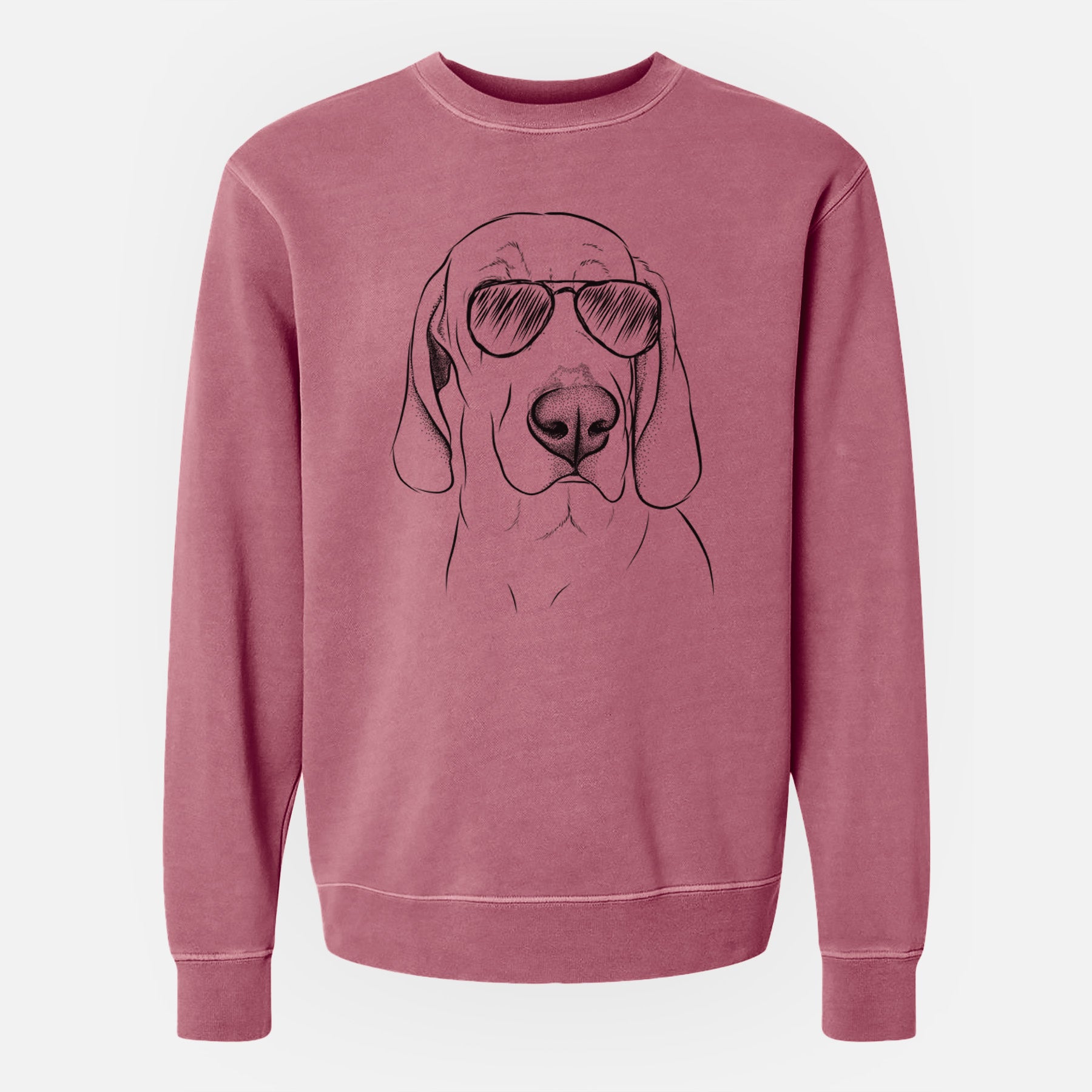 Aviator Beauregard the American Redbone Coonhound - Unisex Pigment Dyed Crew Sweatshirt