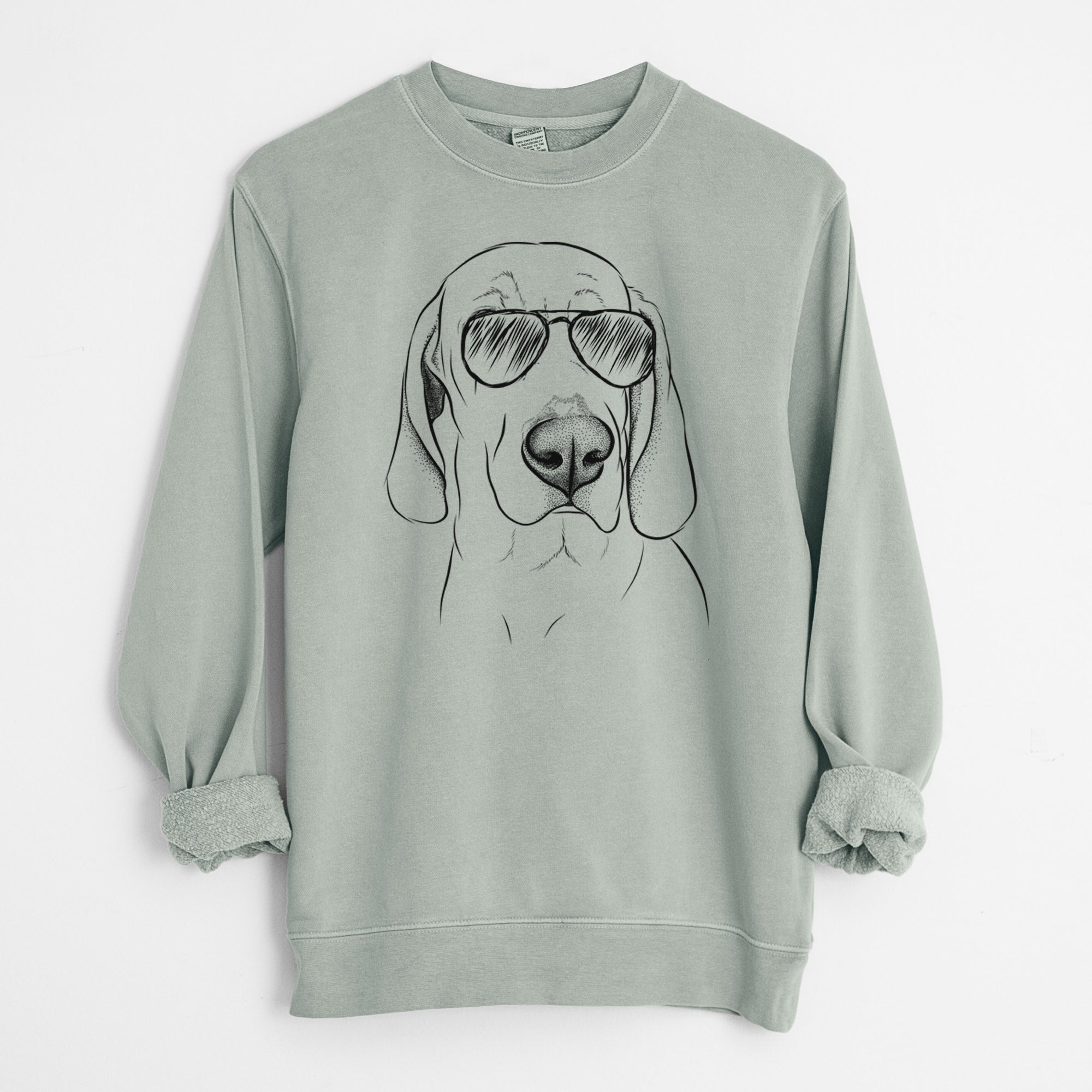 Aviator Beauregard the American Redbone Coonhound - Unisex Pigment Dyed Crew Sweatshirt