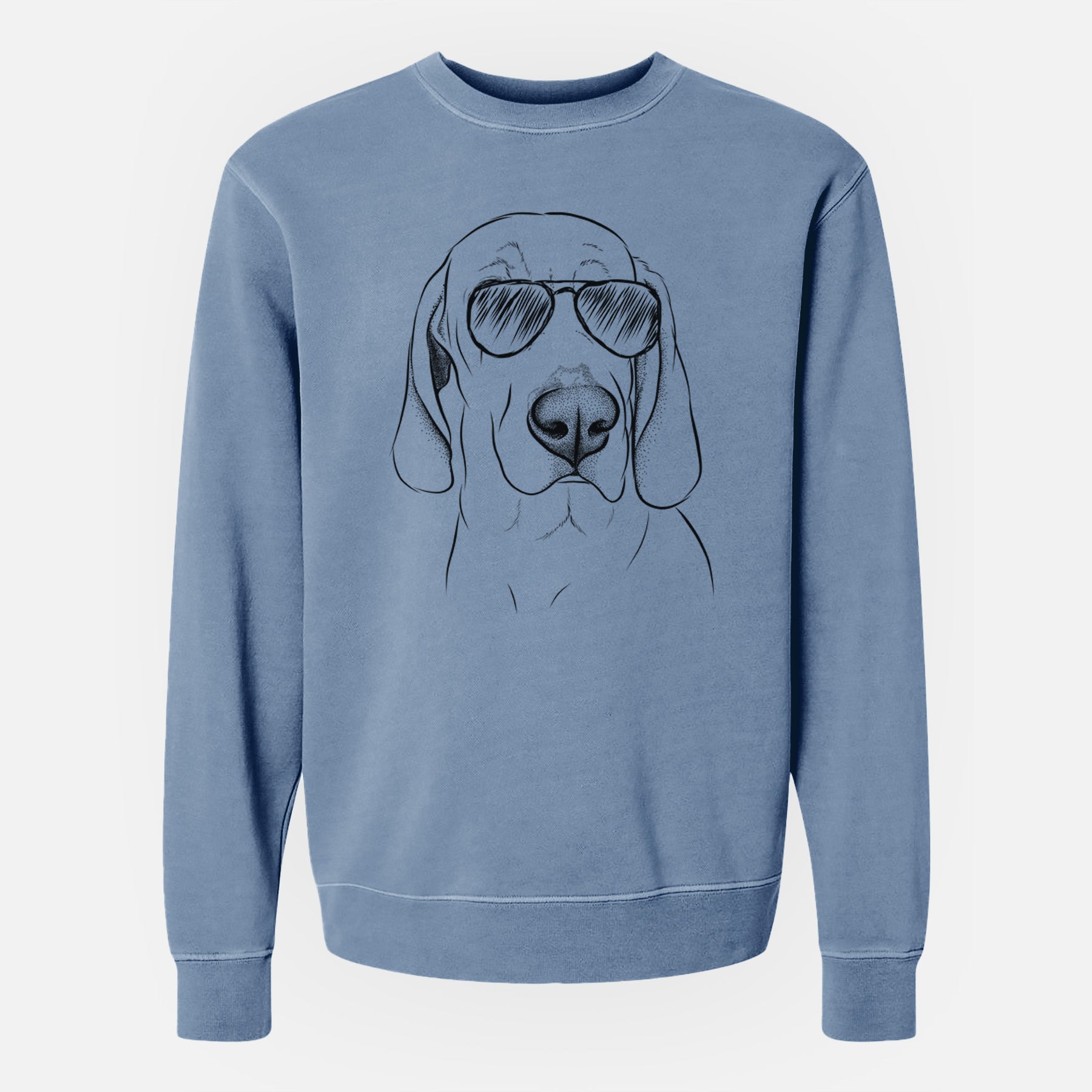 Aviator Beauregard the American Redbone Coonhound - Unisex Pigment Dyed Crew Sweatshirt